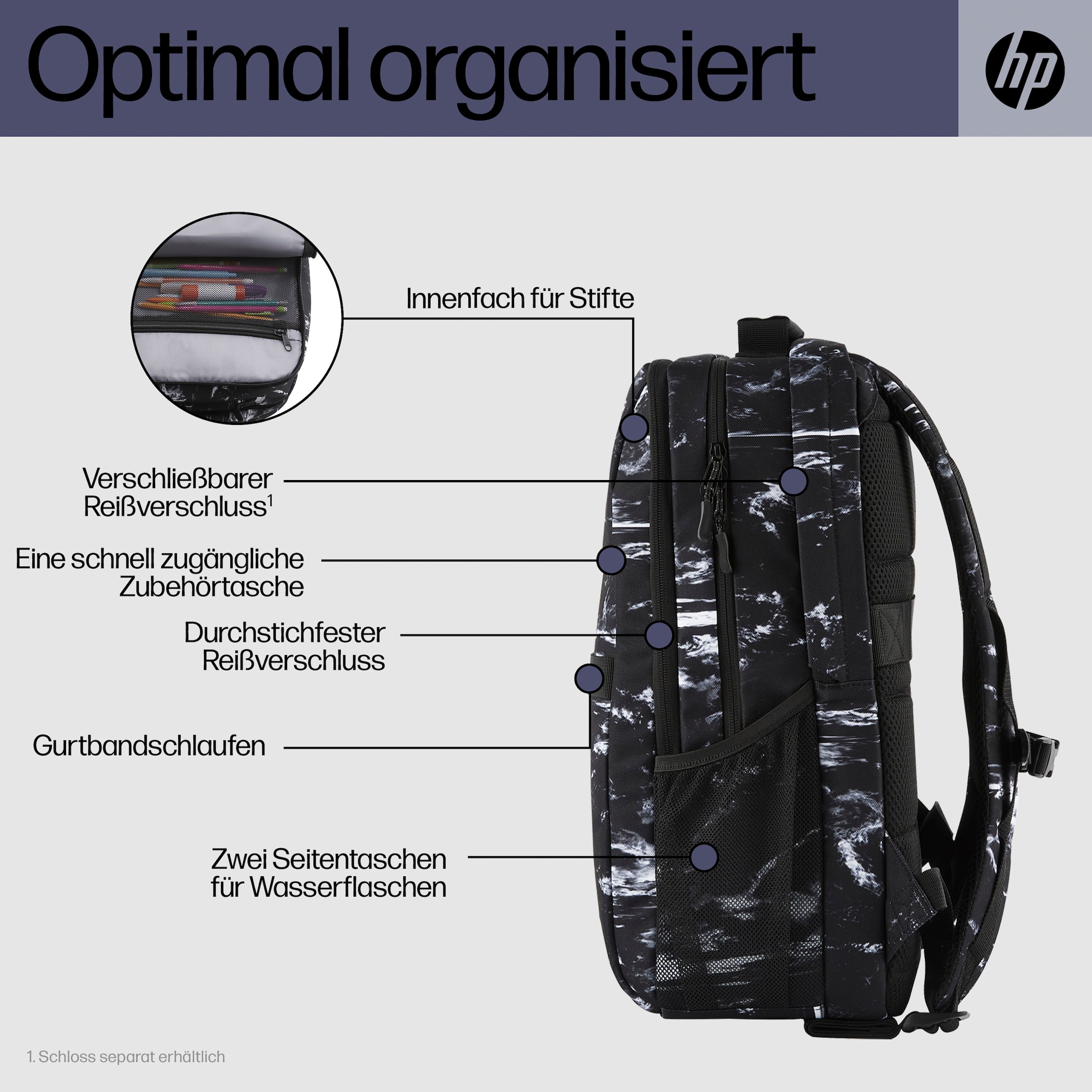 HP Notebook-Rucksack »Campus XL (Marble Stone)«
