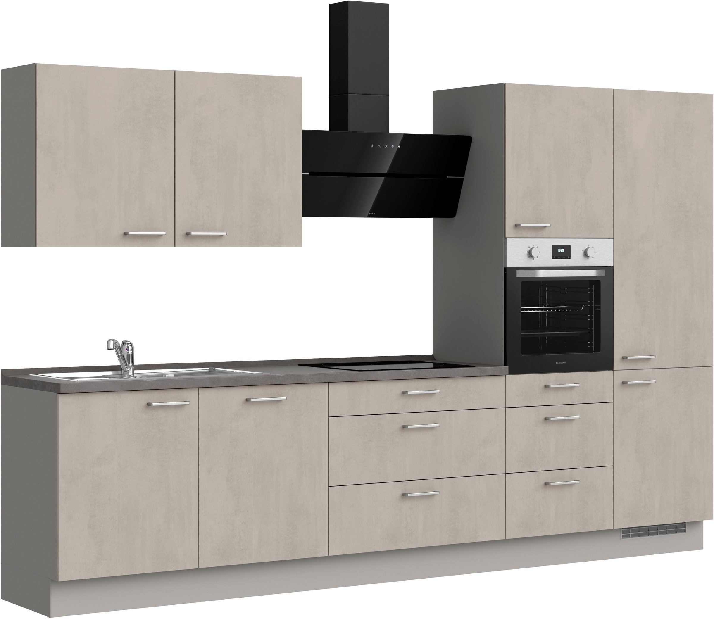 nobilia® Küchenzeile »"Riva II"«, vormontiert, Ausrichtung wählbar, Breite 330 cm, wahlw. mit E-Geräten