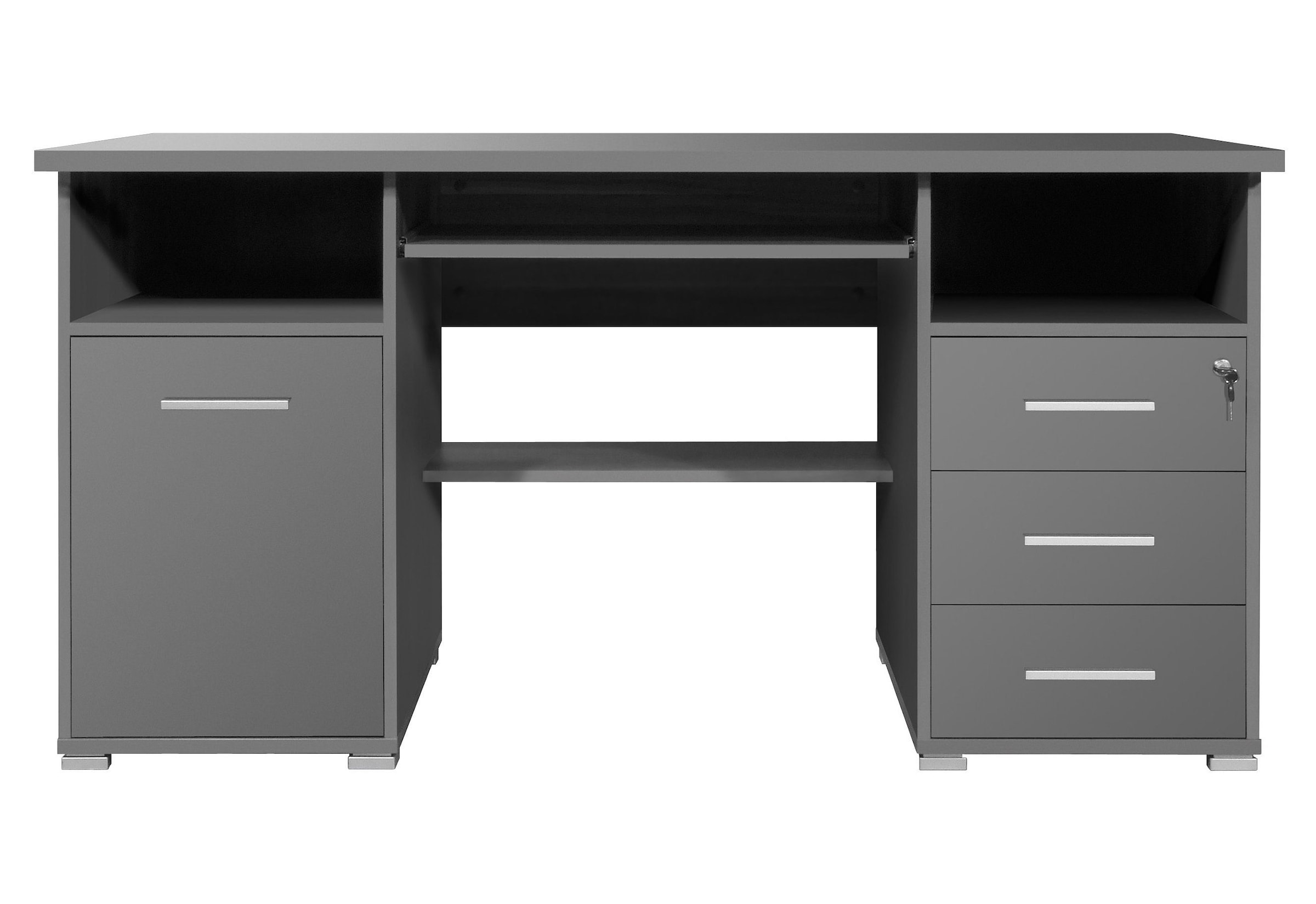 GERMANIA Computertisch »0484«, (Made in Germany), Schreibtisch mit  Tastaturauszug & abschließbarem Schubkasten, B.145 cm online bestellen
