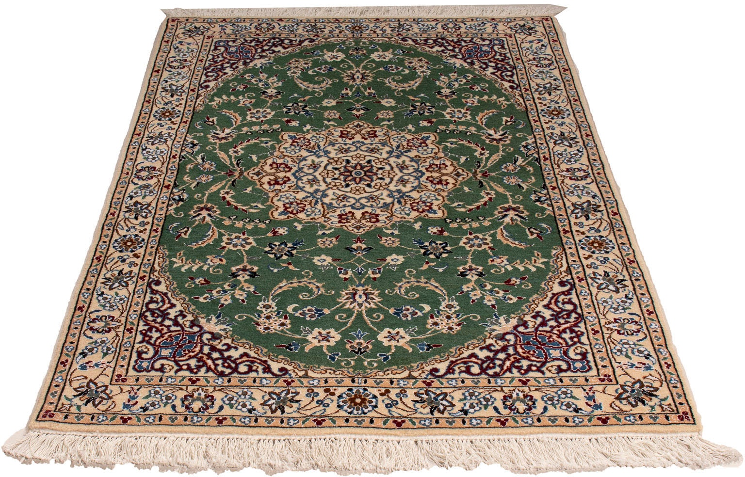 morgenland Orientteppich »Perser - Nain - Royal - 152 x 100 cm - grün«, rec günstig online kaufen