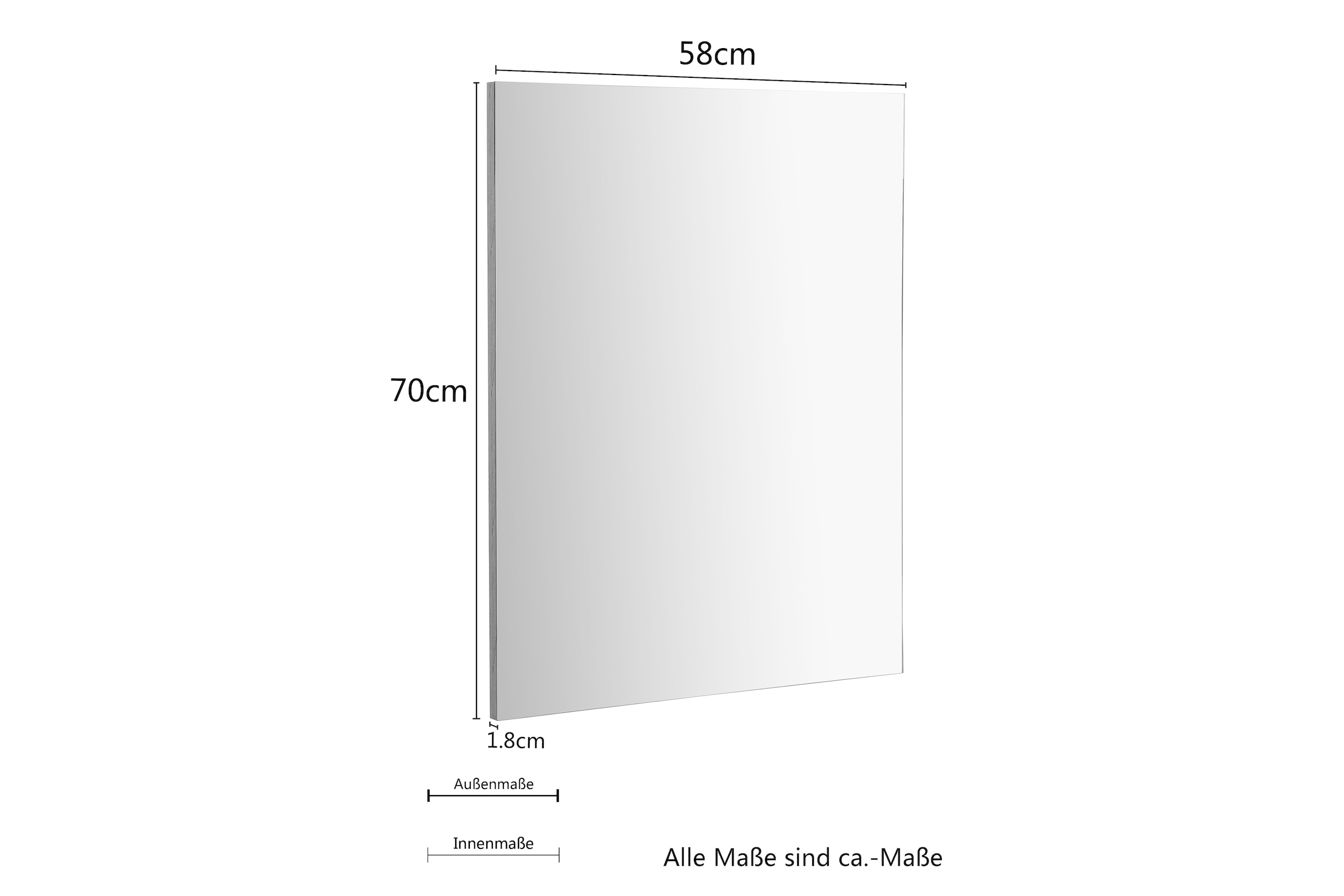ohne 58cm Badezimmerspiegel auf Badspiegel Breite klassisches Rechnung kaufen fürs LED andas Spiegel Spiegelschrank Beleuchtung«, Badezimmer Design »Lund