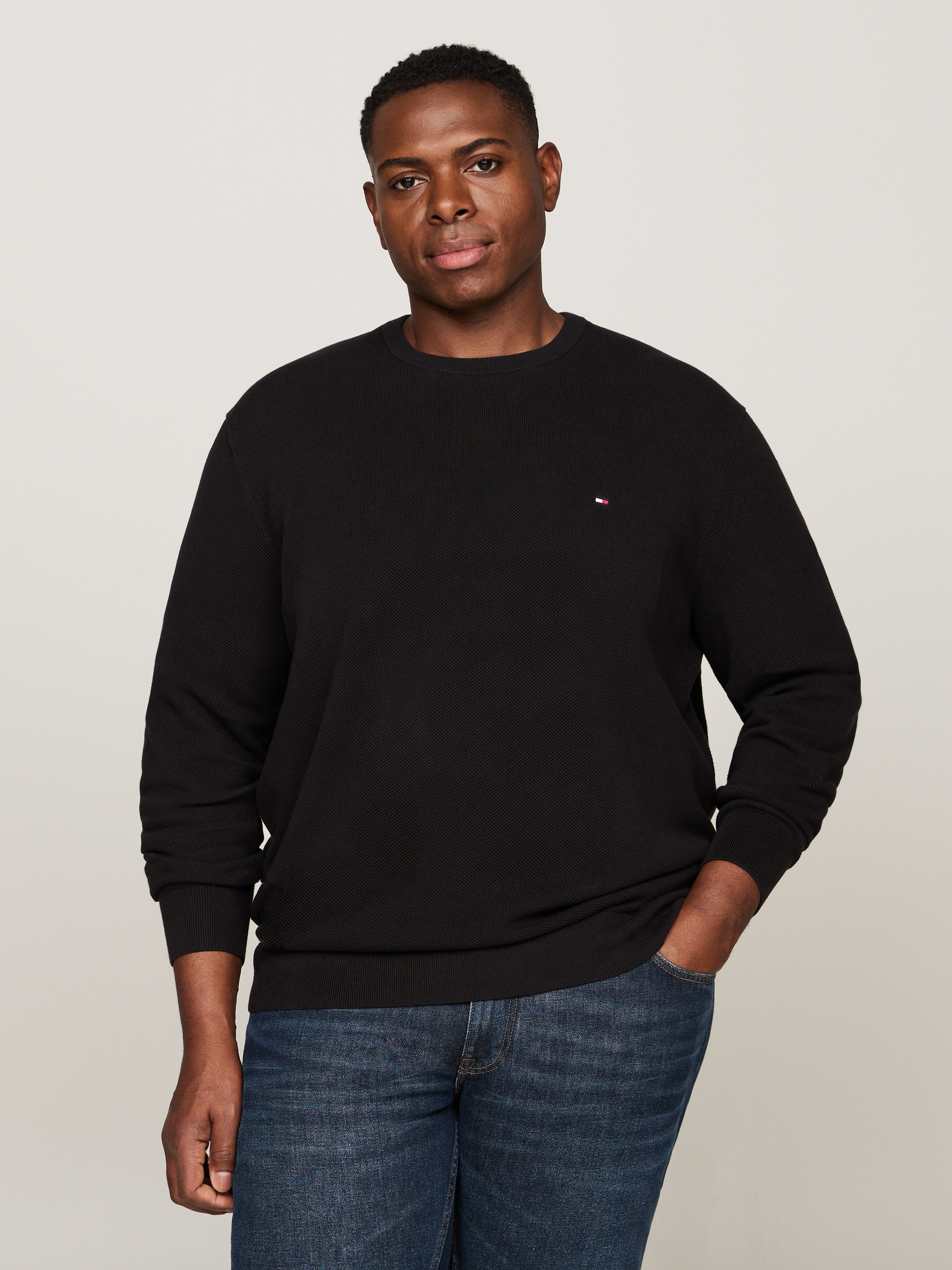 TOMMY HILFIGER Big & Tall Rundhalspullover »BT-ESSENTIAL STRUCTURE CREW NECK«, Große Größen