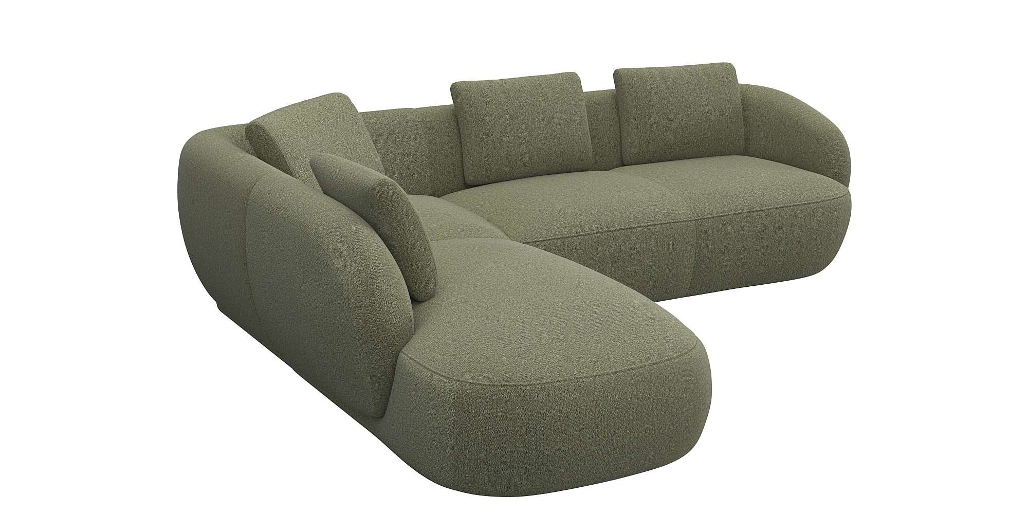 FLEXLUX Ecksofa »Torino, rund, L-Form, Sofa-Ecke mit Ottomane«, Modernes, o günstig online kaufen