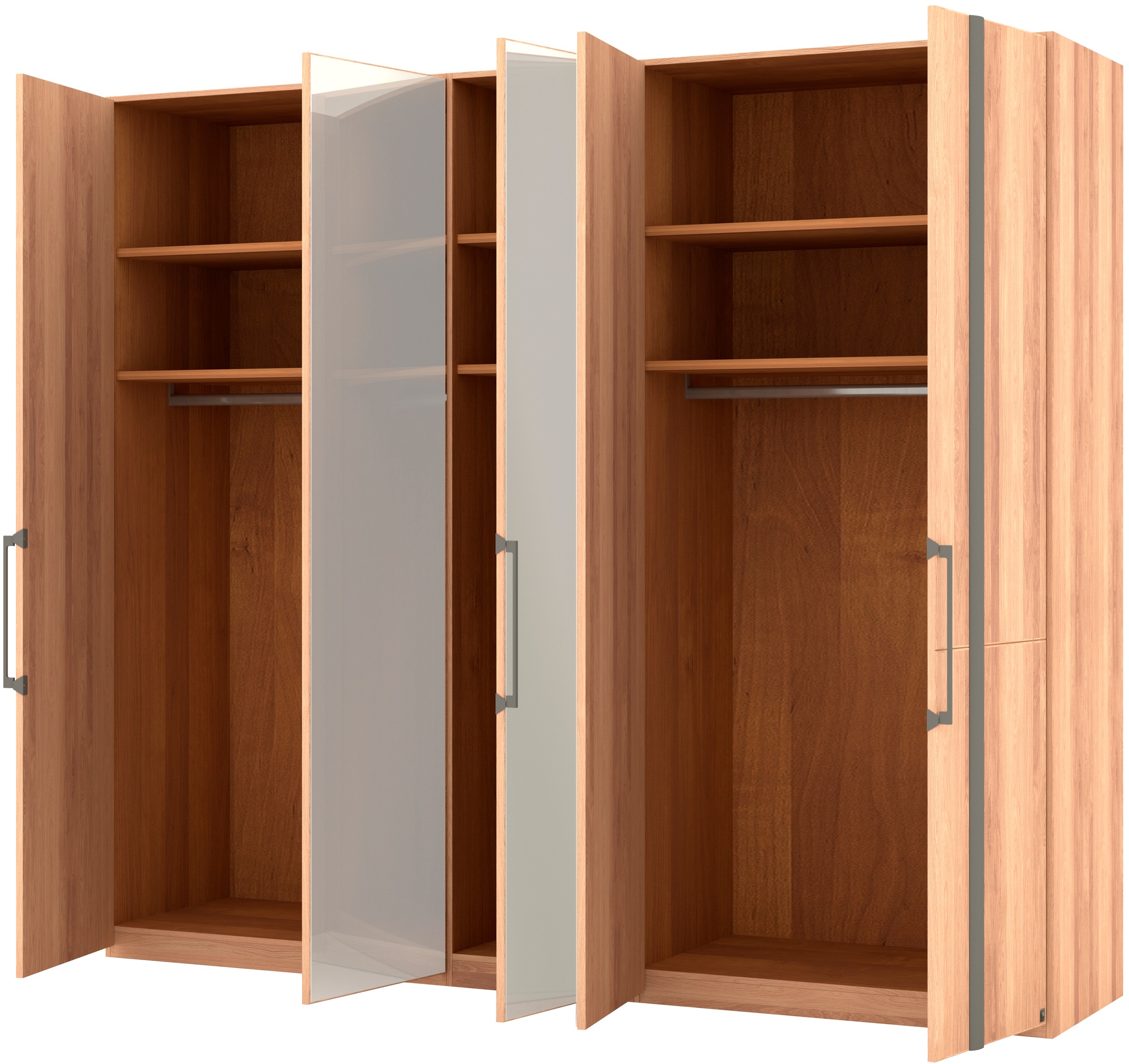 Musterring Drehtürenschrank »Sorrent, Kleiderschrank, Schrank«, (mit Türdämpfern, in 5 Breiten & 2 Höhen, extra Böden, MADE IN GERMANY), Türen Eiche massiv oder als Parsol-Bronze-Spiegel, verschiedene Maße