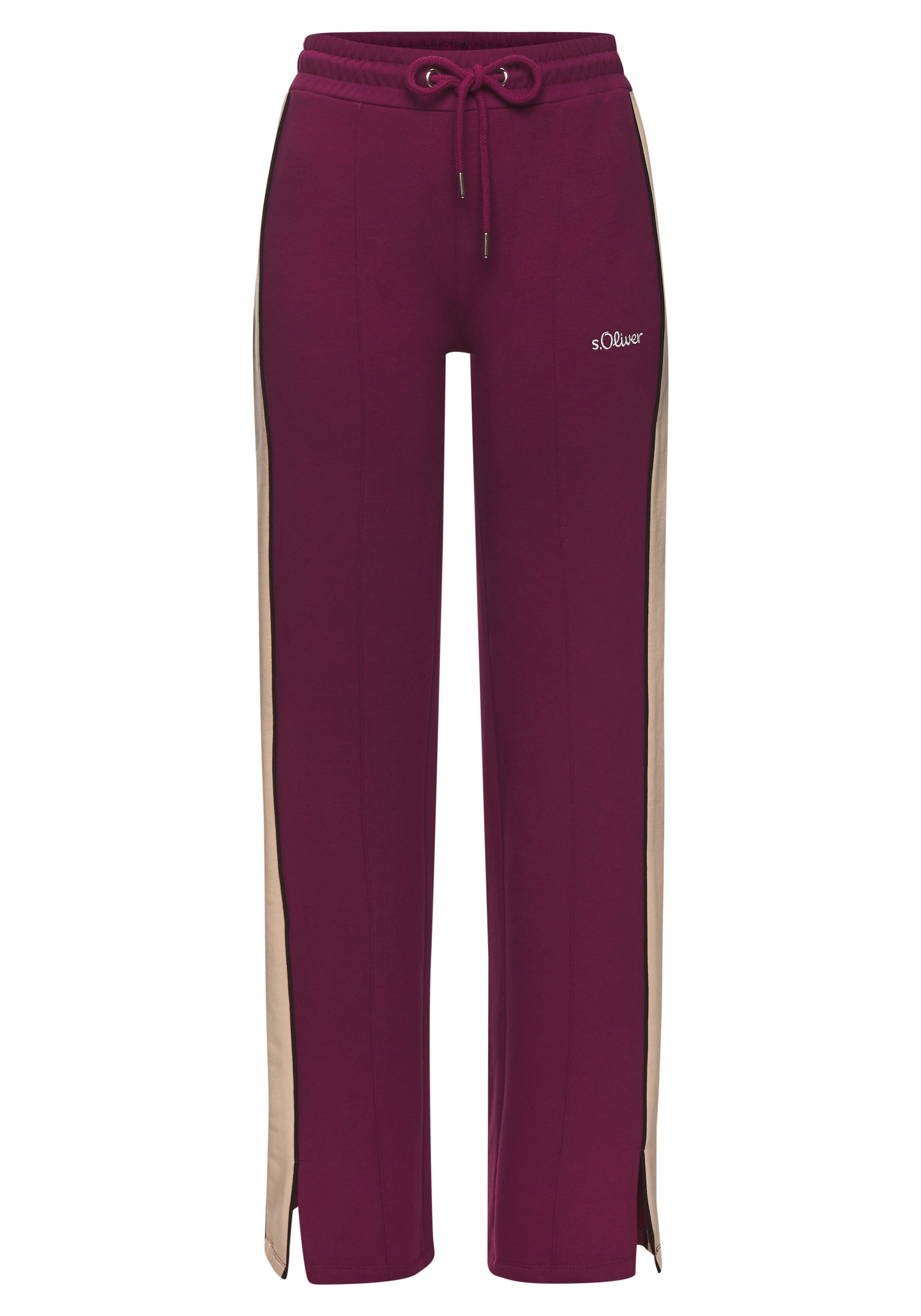 s.Oliver Sweathose, Loumngehose mit Kontraststreifen und Pipings, Loungewear