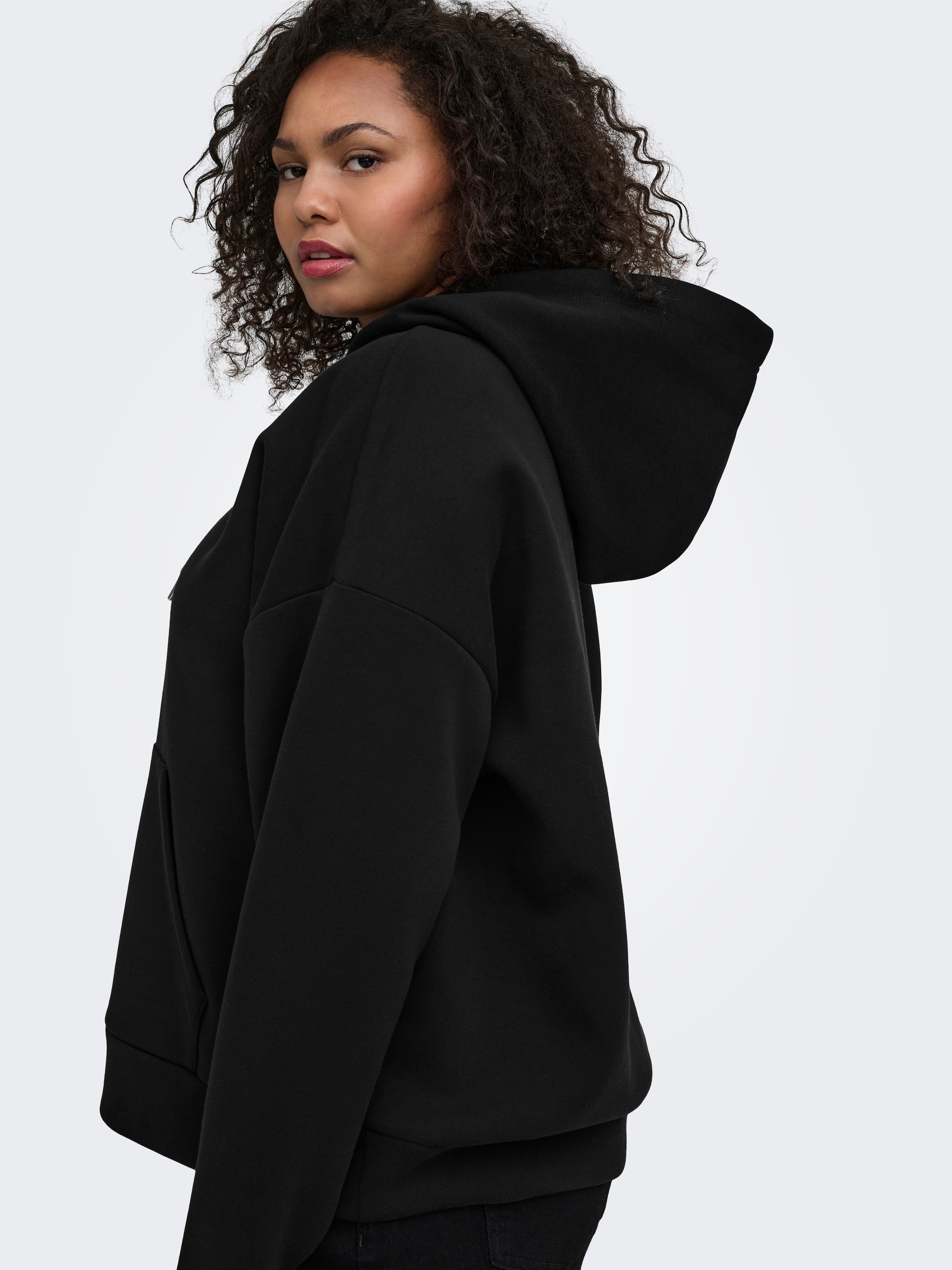 ONLY CARMAKOMA Kapuzensweatshirt »CARSCARLETT FANCY L/S SWT JRS«, Materialmix
