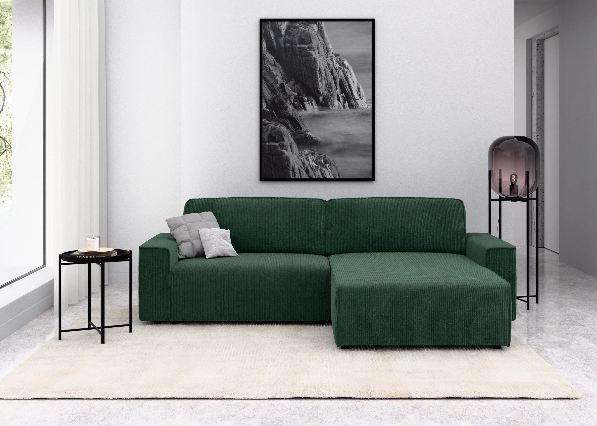 INOSIGN Ecksofa »Chance, Recamiere beidseitig montierbar, Schlaffunktion, B günstig online kaufen