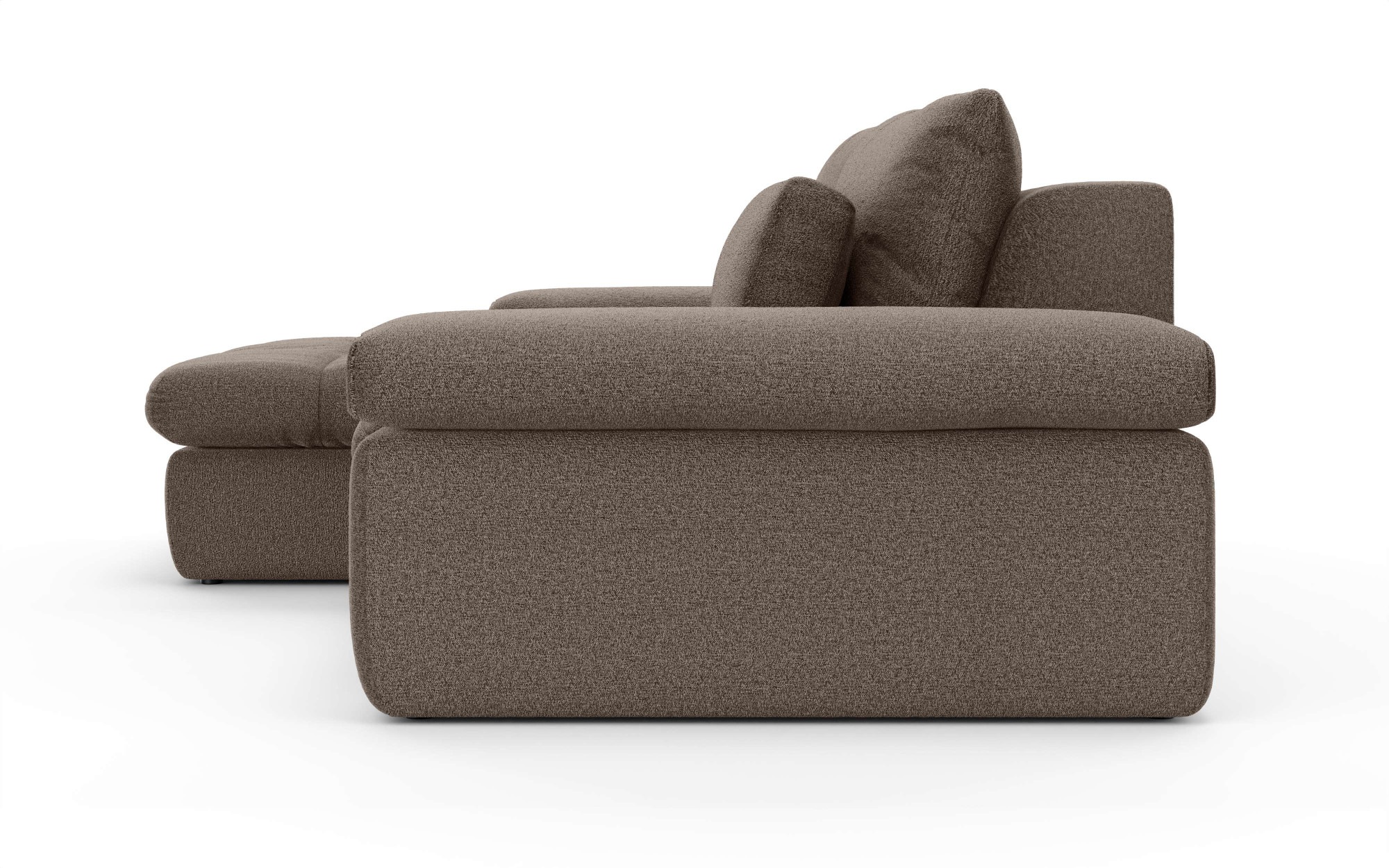 Home affaire Ecksofa »ALVERIE mit Recamiere, moderne Steppung, Maße: B/T/H 274/203/106 cm«, L-Form mit Wellenunterfederung, mit 4 Rückenkissen, pflegeleicht Stoff