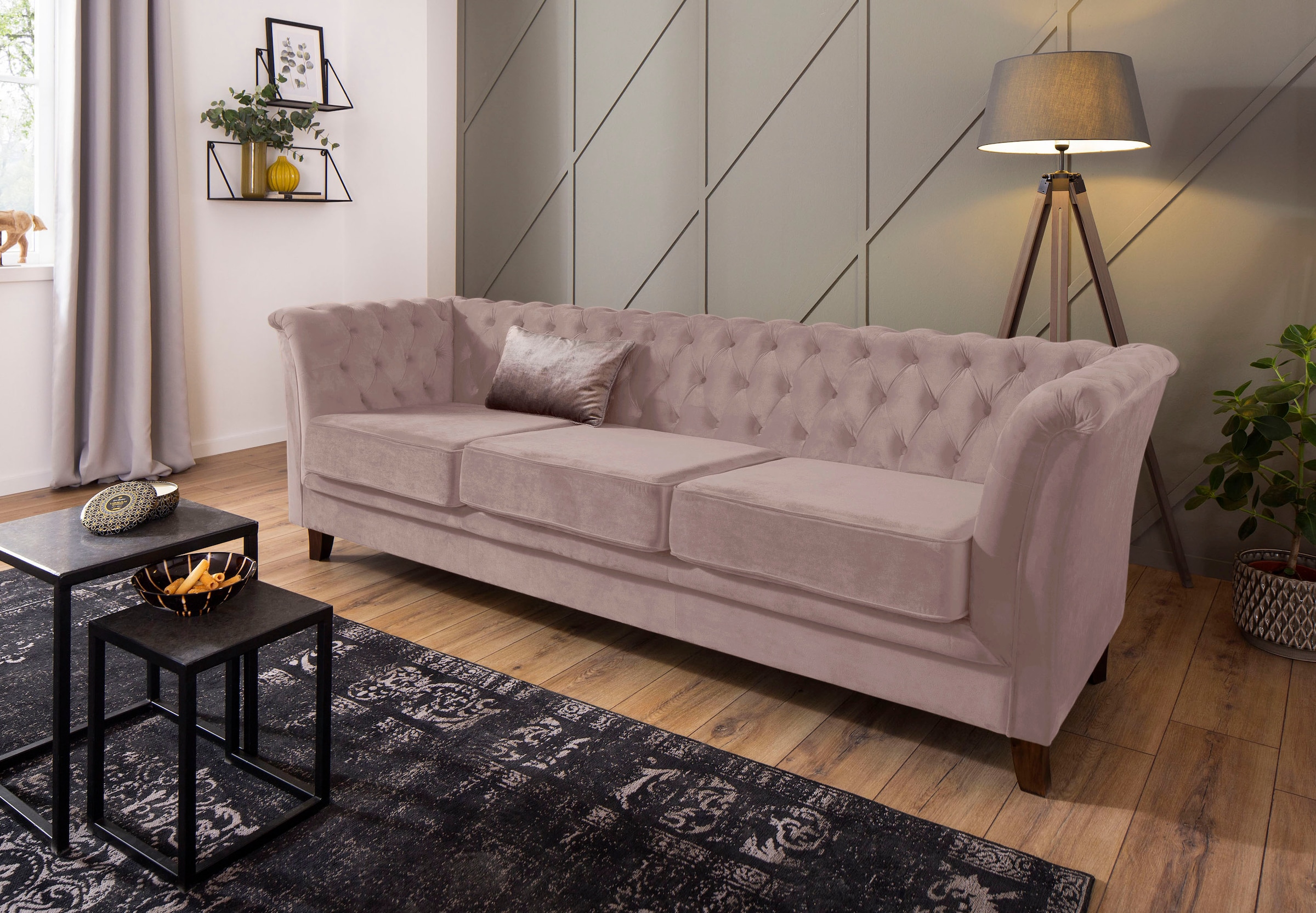 Home affaire Chesterfield-Sofa "Dover", aufwändige Knopfheftung in Chesterf günstig online kaufen