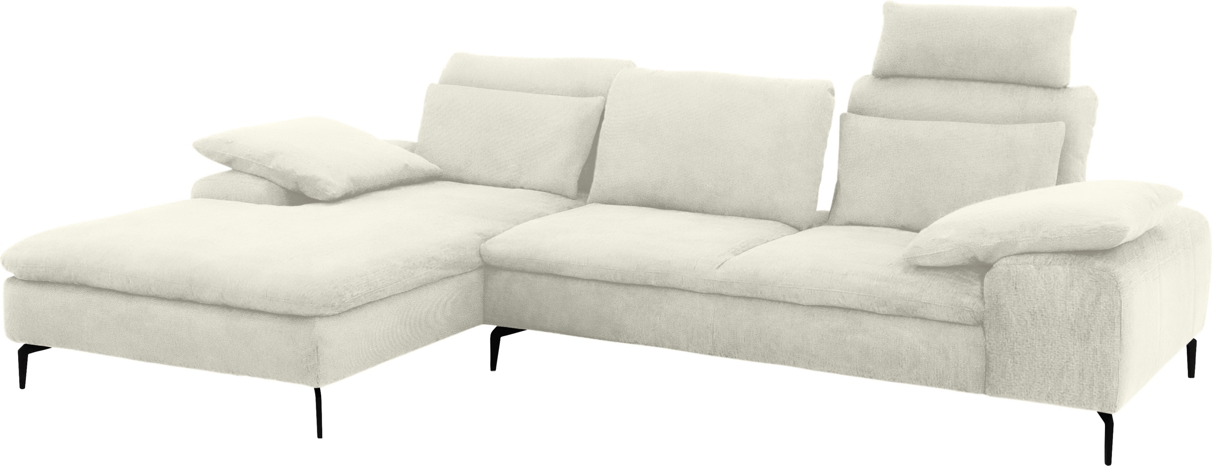 W.SCHILLIG Ecksofa »valentinoo, Designsofa, bequem, elegant und zeitlos, L-Form«, (Set), inklusive Hocker, mit Sitztiefenverstellung, Breite 299 cm