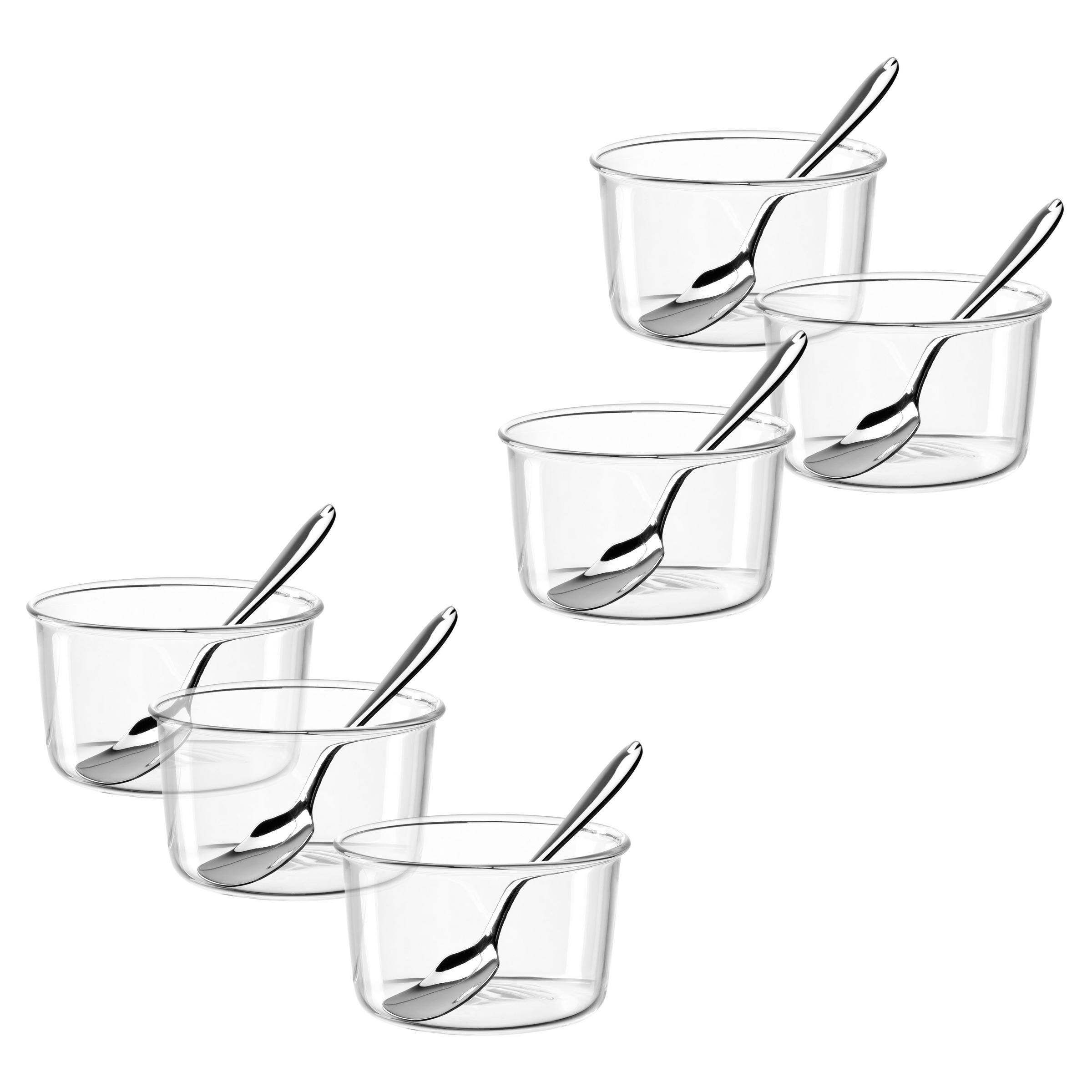 LEONARDO Schale »VETRO, Ø 9 cm, 6 Schalen + 6 Eislöffel«, 12 tlg., aus Glas günstig online kaufen