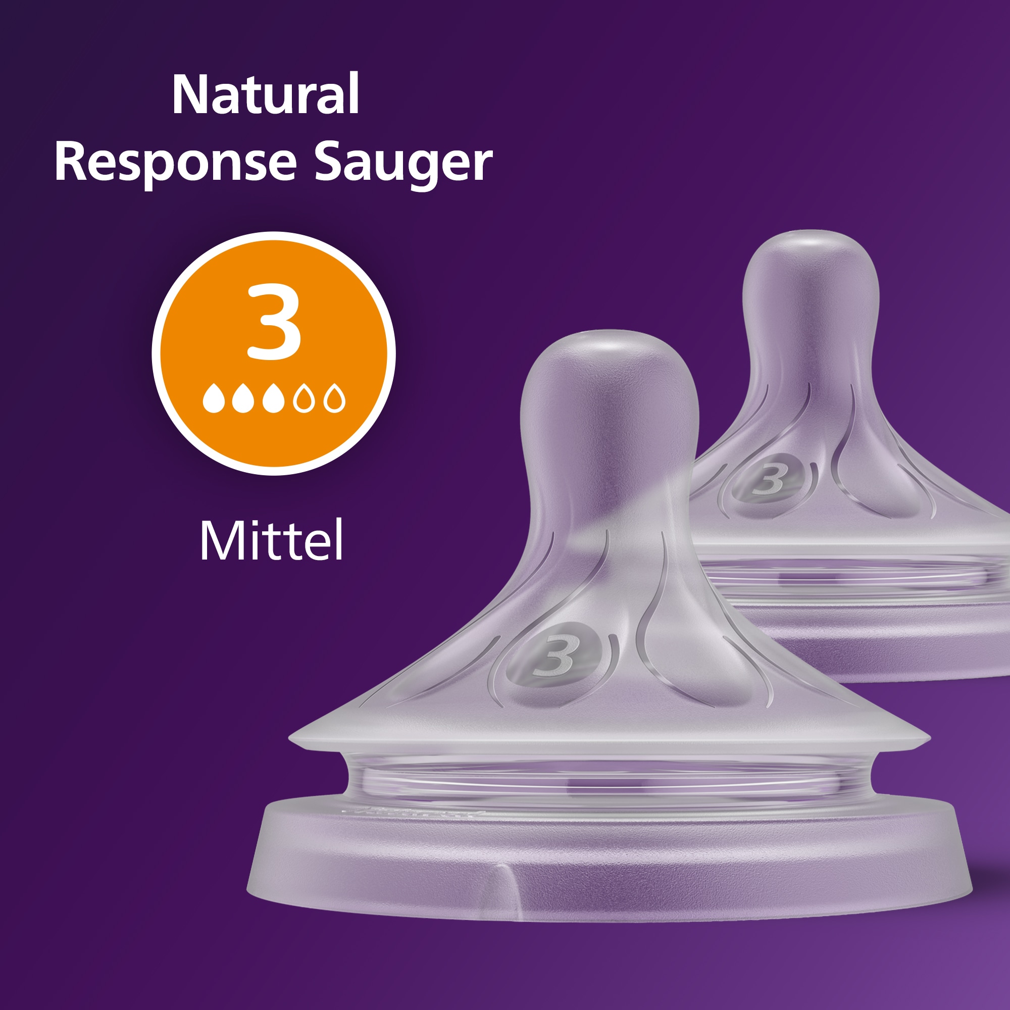 Philips AVENT Flaschensauger »Natural Response SCY963/02« 2 Stück mit Anti-colic-Ventil, mittlere Durchflussrate
