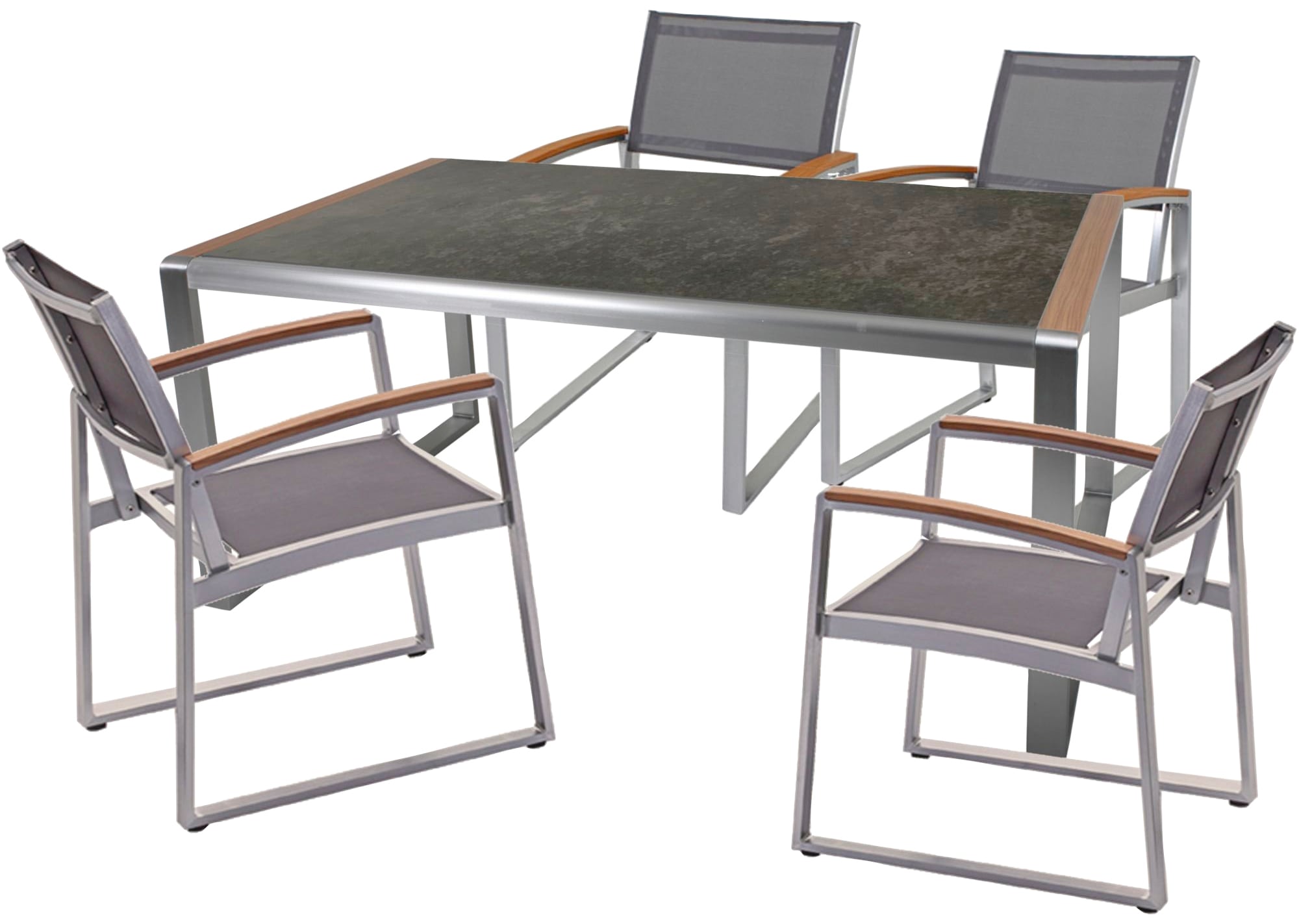 Garden Pleasure Garten-Essgruppe »AVERNA« 5 Stk. tlg. mit robustem Glastisc günstig online kaufen