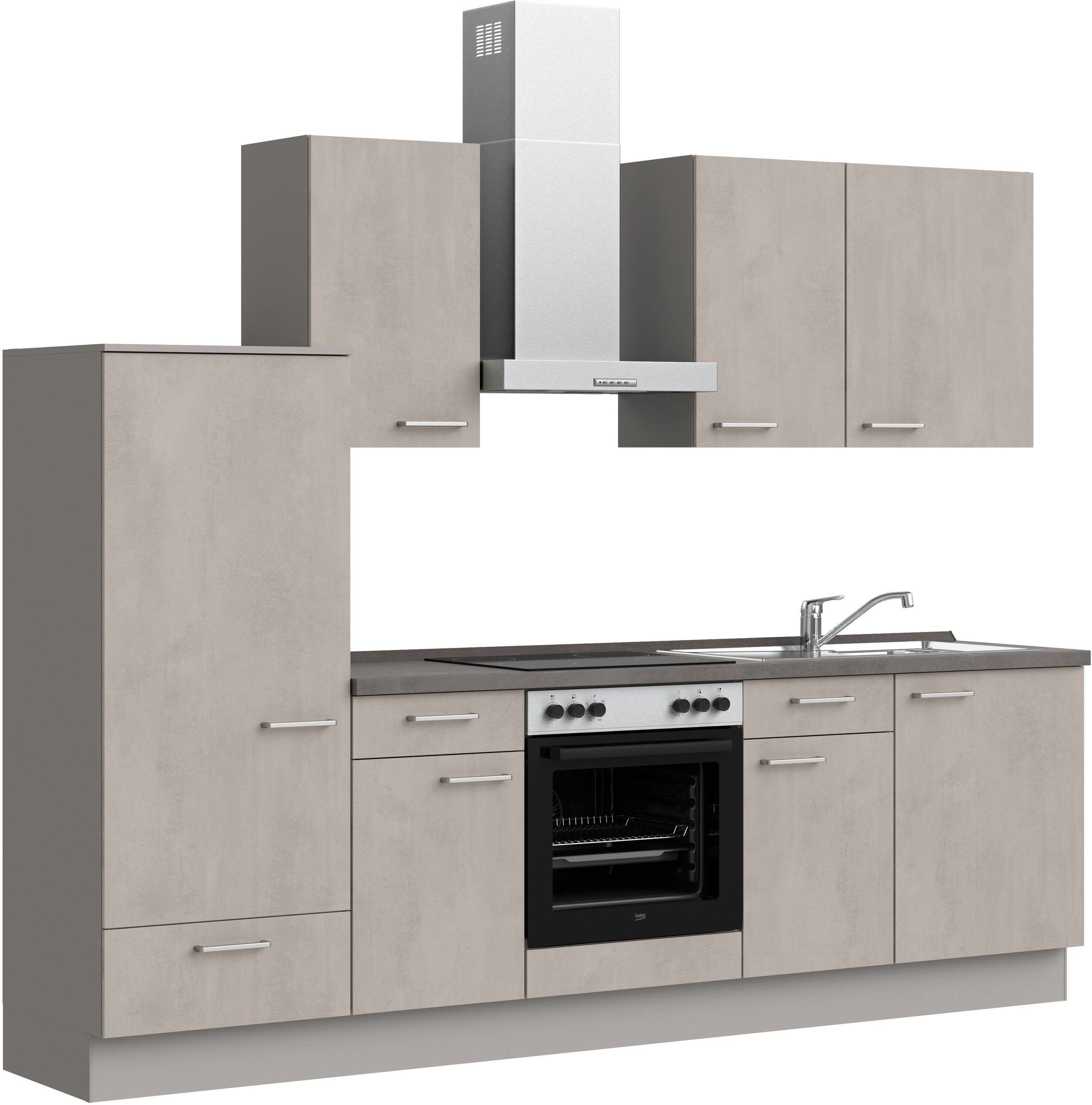nobilia® Küchenzeile »"Riva I"«, vormontiert, Ausrichtung wählbar, Breite 270 cm, wahlw. mit E-Geräten