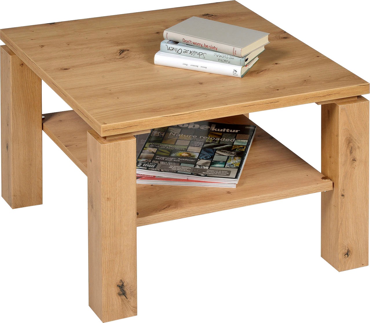 PRO Line Couchtisch, aus Holz, mit Ablageboden, wahlweise mit Holzplatte oder Einlage kaufen