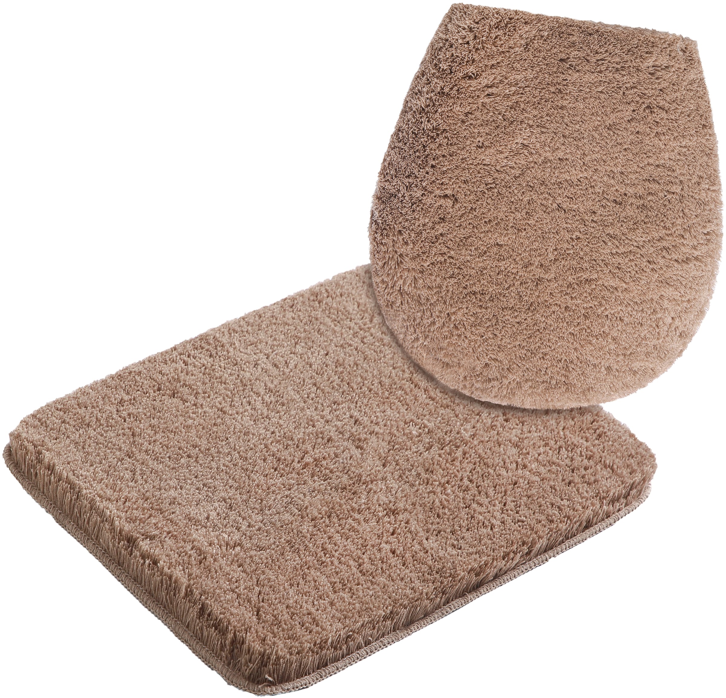 my home Badematte »Merida, Badvorleger, Badezimmer Teppich«, rutschhemmend beschichtet, fußbodenheizungsgeeignet-schnell trocknend-strapazierfähig, Badteppich, Uni Farben, rechteckig, rund & als 2-tlg. Set erhältlich