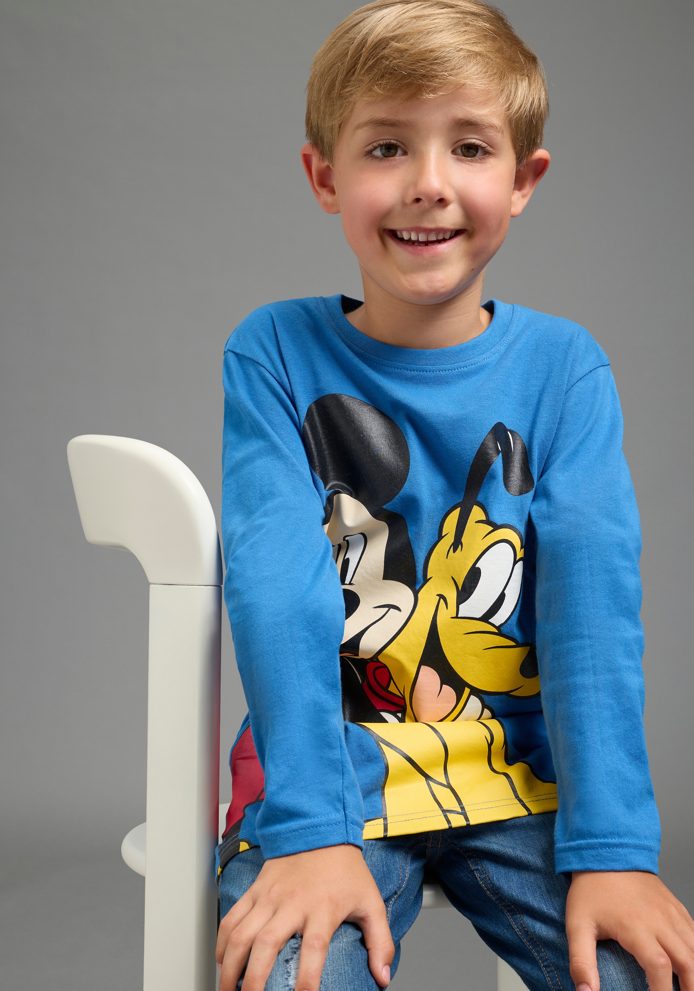 KIDSWORLD Langarmshirt »Mickey&Goofy Shirt, Disney« Disney-Shirt, Langarm, bedruckte Optik, für Kinder