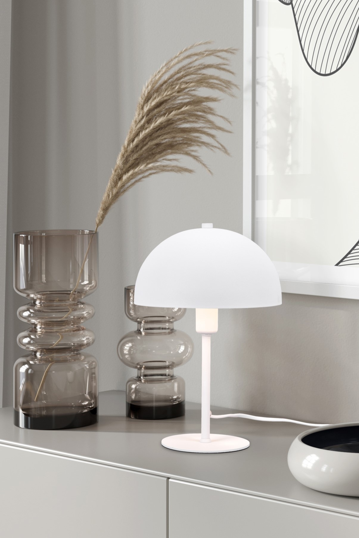 Leonique Tischlampe »MANON«, Tischlampe Pilzform Höhe 31cm Ø 20cm, für Leuc günstig online kaufen