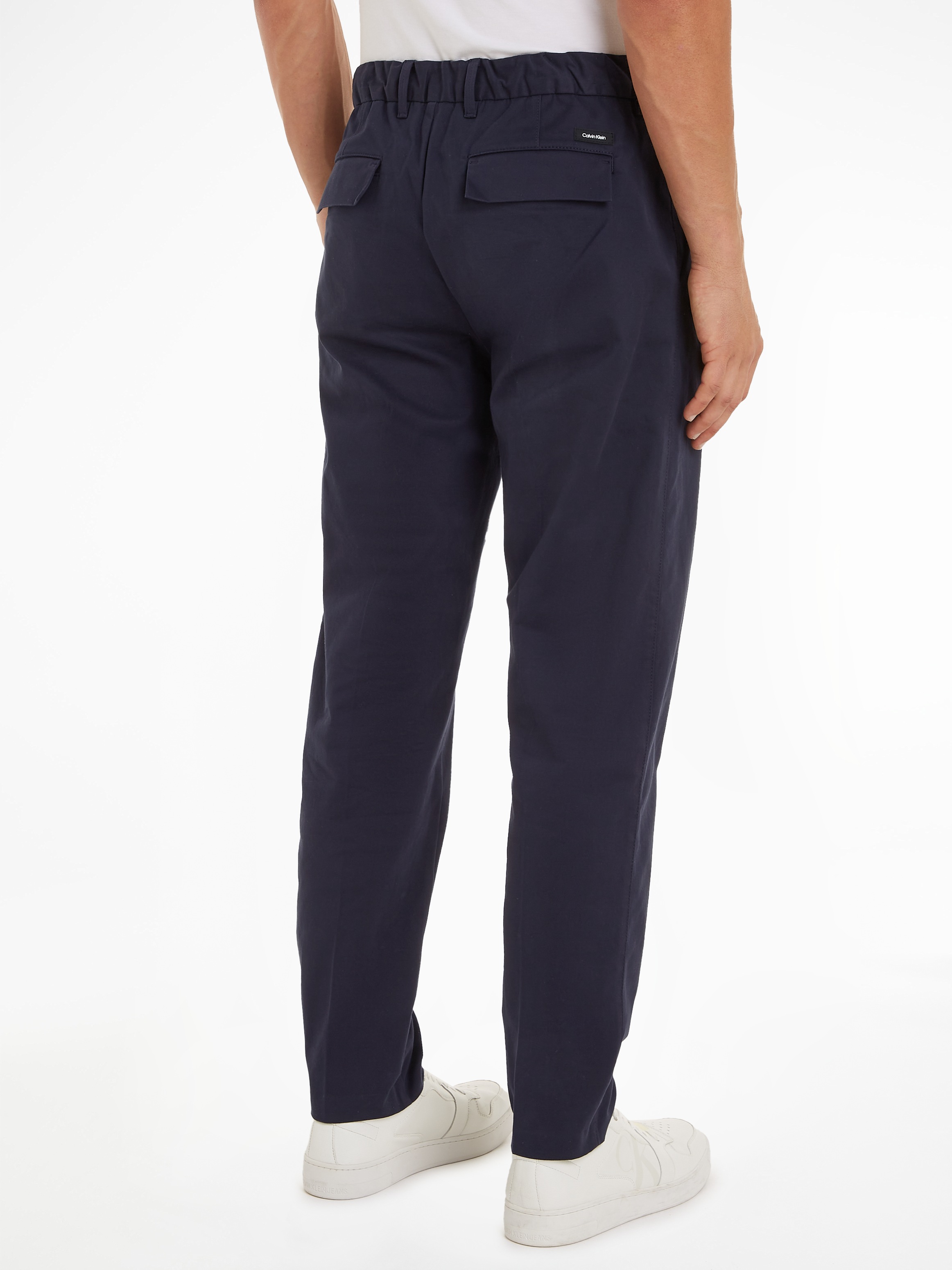 Calvin Klein Bügelfaltenhose »MODERN TWILL TAPERED PLEAT PANTS«  mit Logoprägung