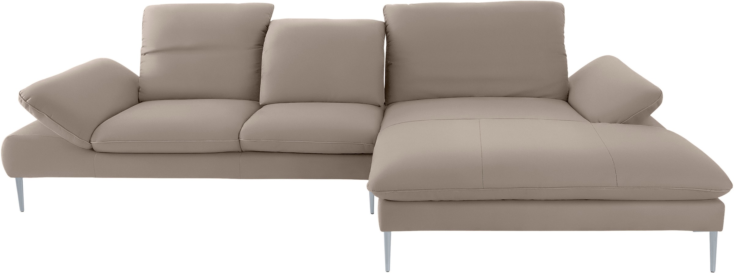 W.SCHILLIG Ecksofa »enjoy&MORE, Designsofa, bequem, zeitlos und elegant, L-Form«, mit Sitztiefenverstellung, Füße silber matt, Breite 340 cm