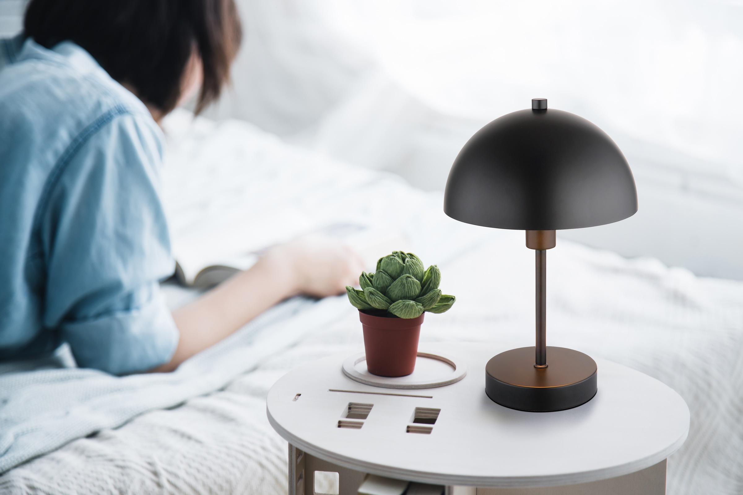 GLOBO LIGHTING Tischleuchte »ATOMA I« E14 1 Stk. Tischlampe Nachttischlampe günstig online kaufen