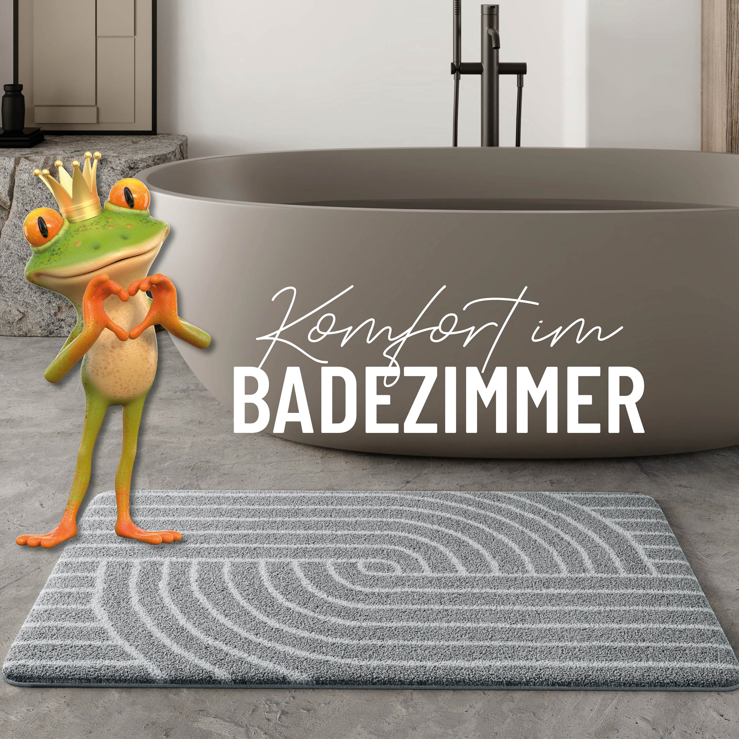 Wecon home Basics Badematte »Hilda«, waschbar, rutschfest, strapazierfähig, pflegeleicht mit Retro Muster