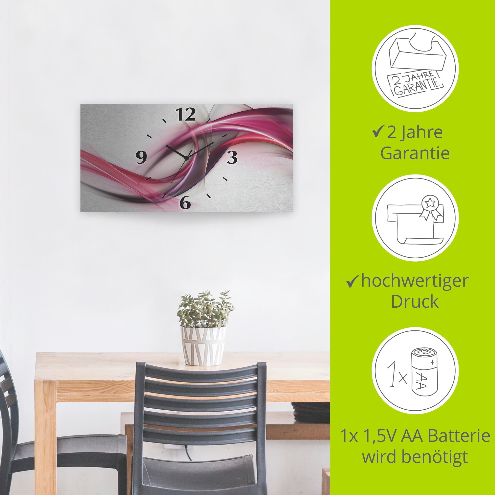 Artland Wanduhr »Ideen«, 3D Optik gebogen, mit Quarz- oder Funkuhrwerk, versch. Größen