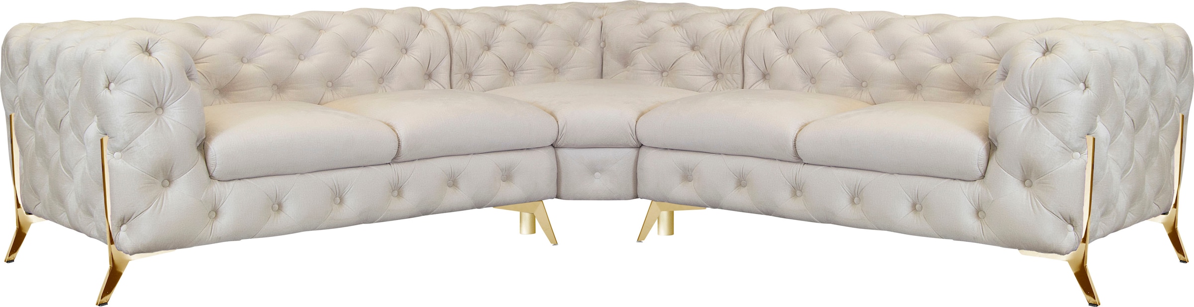 Home affaire Chesterfield-Sofa »Amaury L-Form« Chesterfield-Optik, Breite/T günstig online kaufen