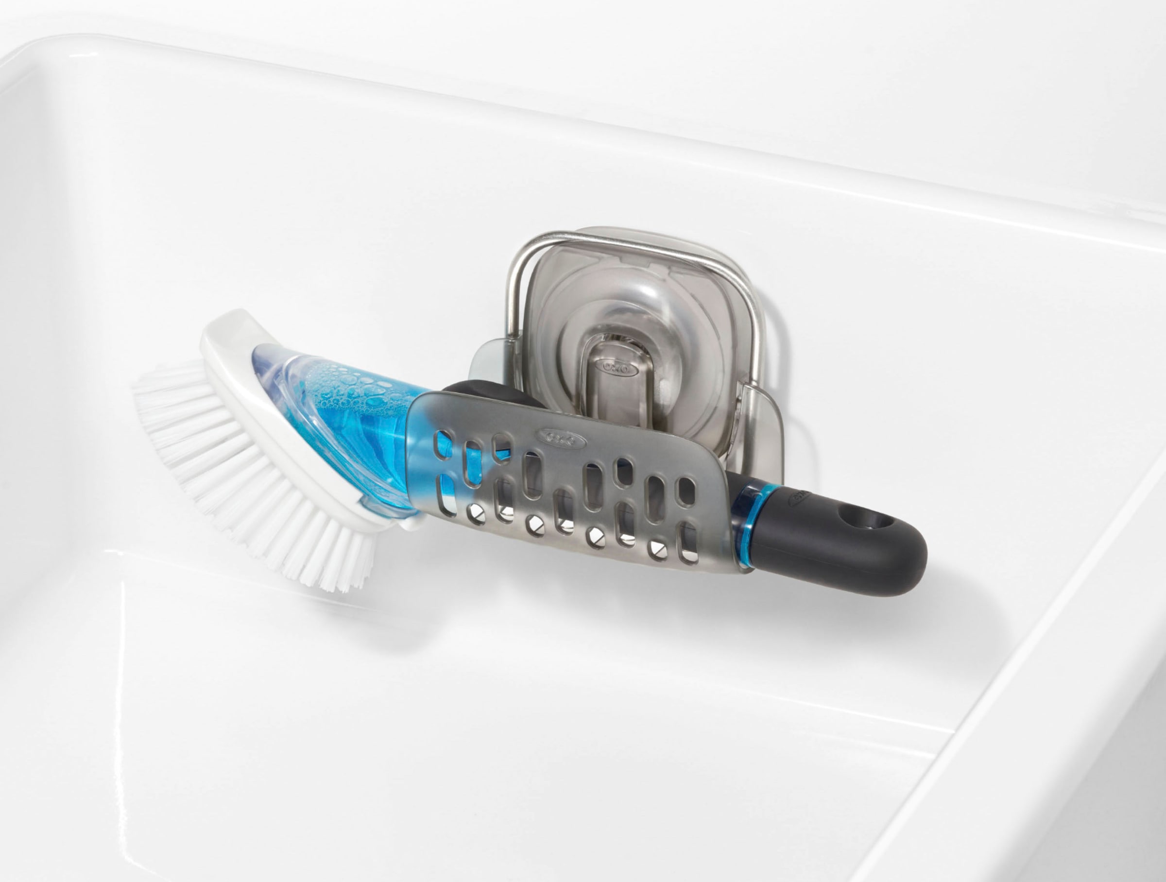 OXO Good Grips Schwammhalter, mit Stronghold-Saugnapfhalterung