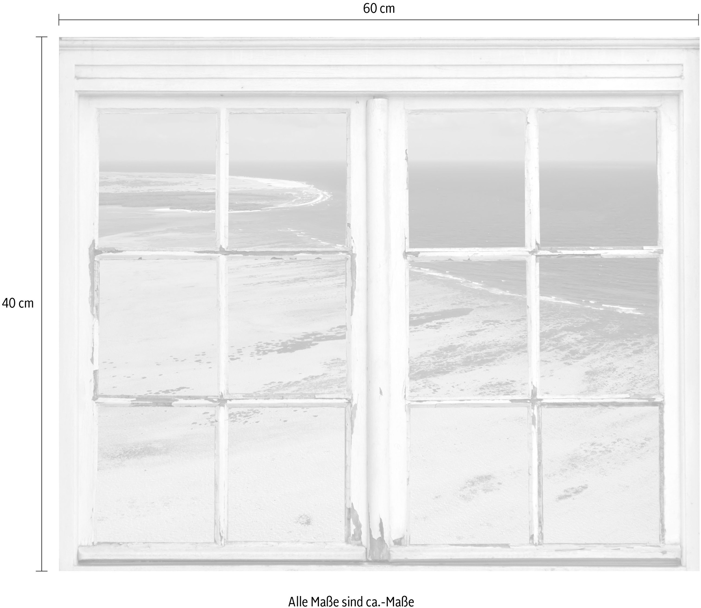 queence Wandsticker »Meer«, Wandsticker, Wandbild, selbstklebend, 3D, Fenster