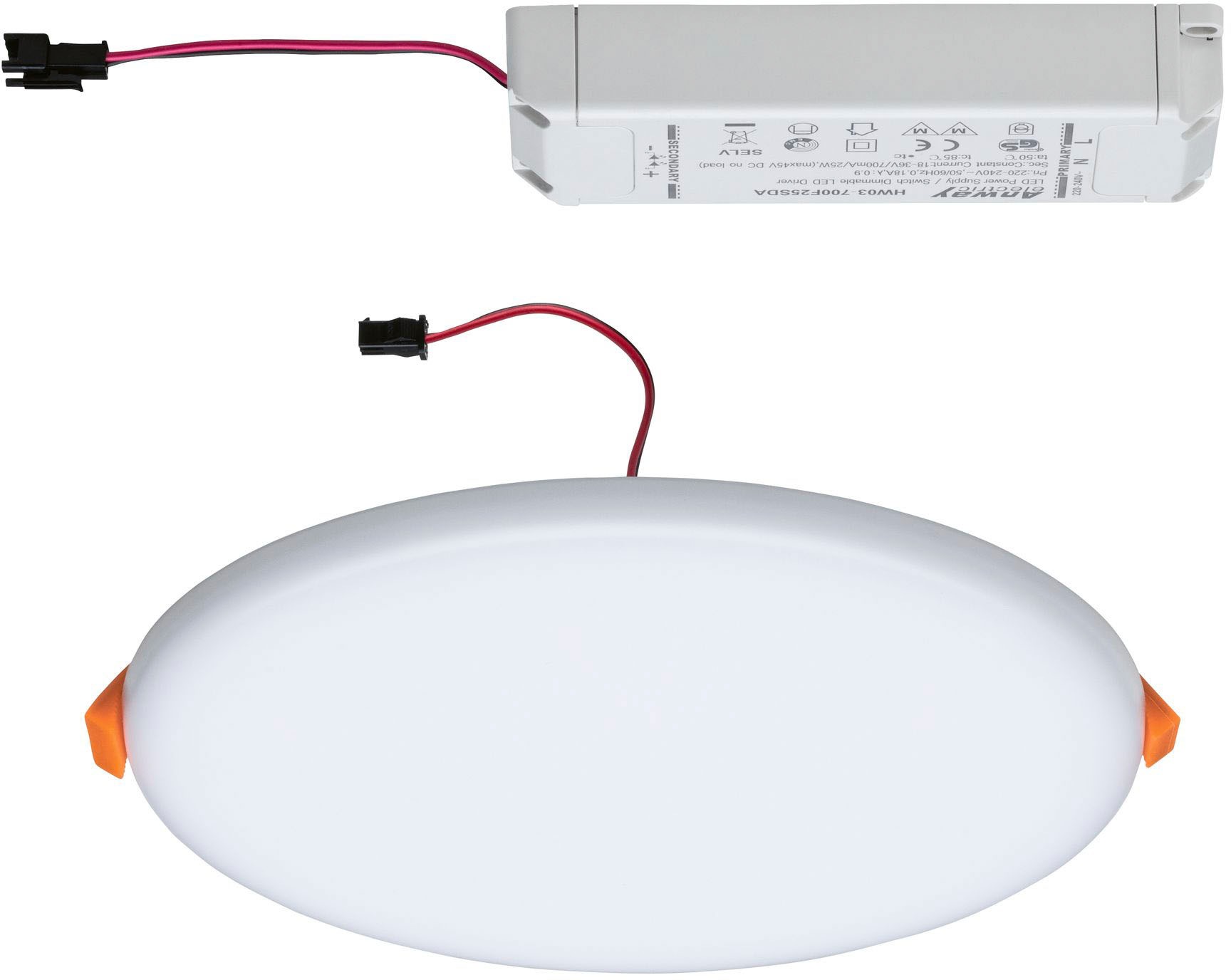 Paulmann LED Einbauleuchte »Veluna VariFit IP44 3-Stufen-dimmbar rund 185 17W 3.000K Satin«, 1 flammig, LED Einbaupanel IP44 3-Stufen-dimmbar rund 185 17W 3.000K Satin