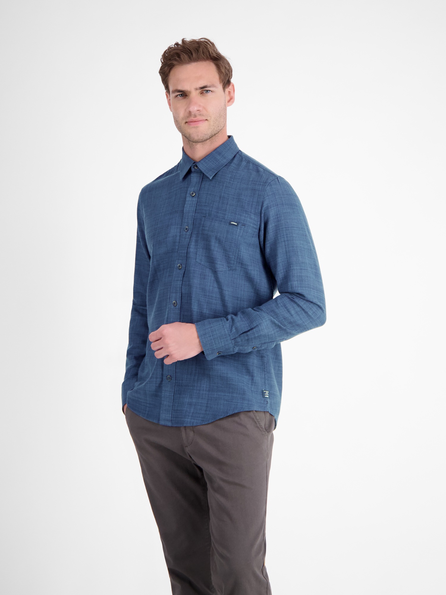 LERROS Langarmhemd »LERROS Herrenhemd, Fancy-Twill«