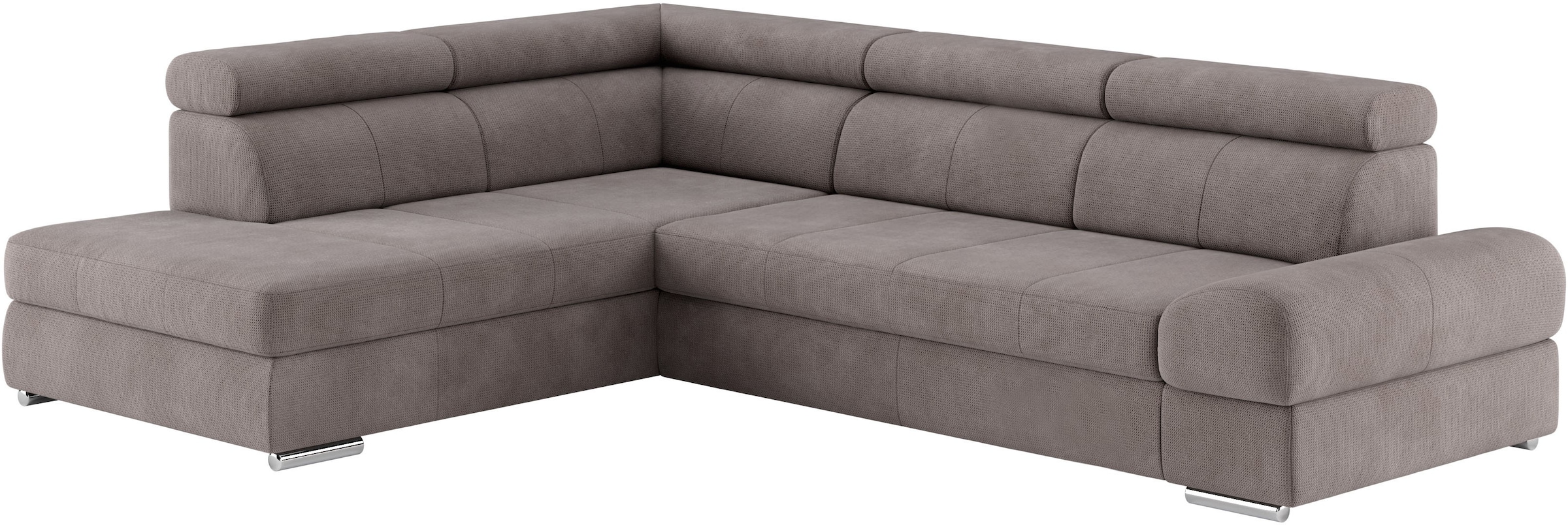 sit&more Ecksofa »Broadway L-Form«, mit verstellbaren Kopfteilen, wahlweise mit Bettfunktion
