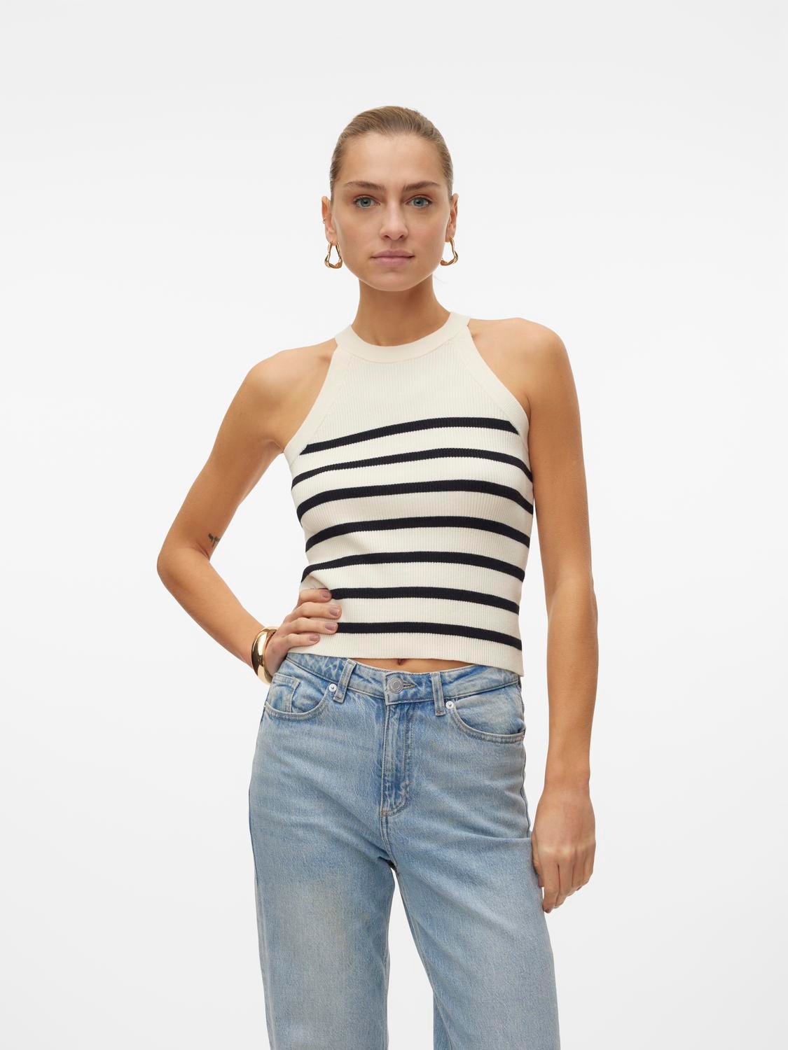 Vero Moda Stricktop »VMSABA RIB SL O-NECK TOP GA NOOS«