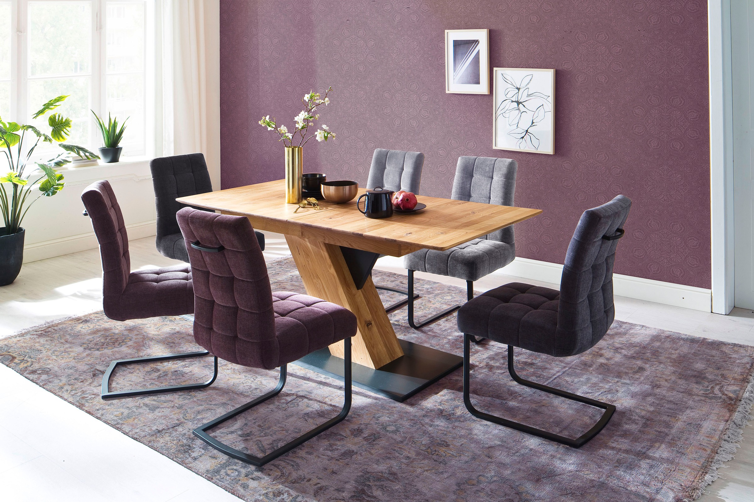 10. Bild von MCA furniture Esstisch »Cuba«, Esstisch Massivholz ausziehbar, Tischplatte mit Synchronauszug