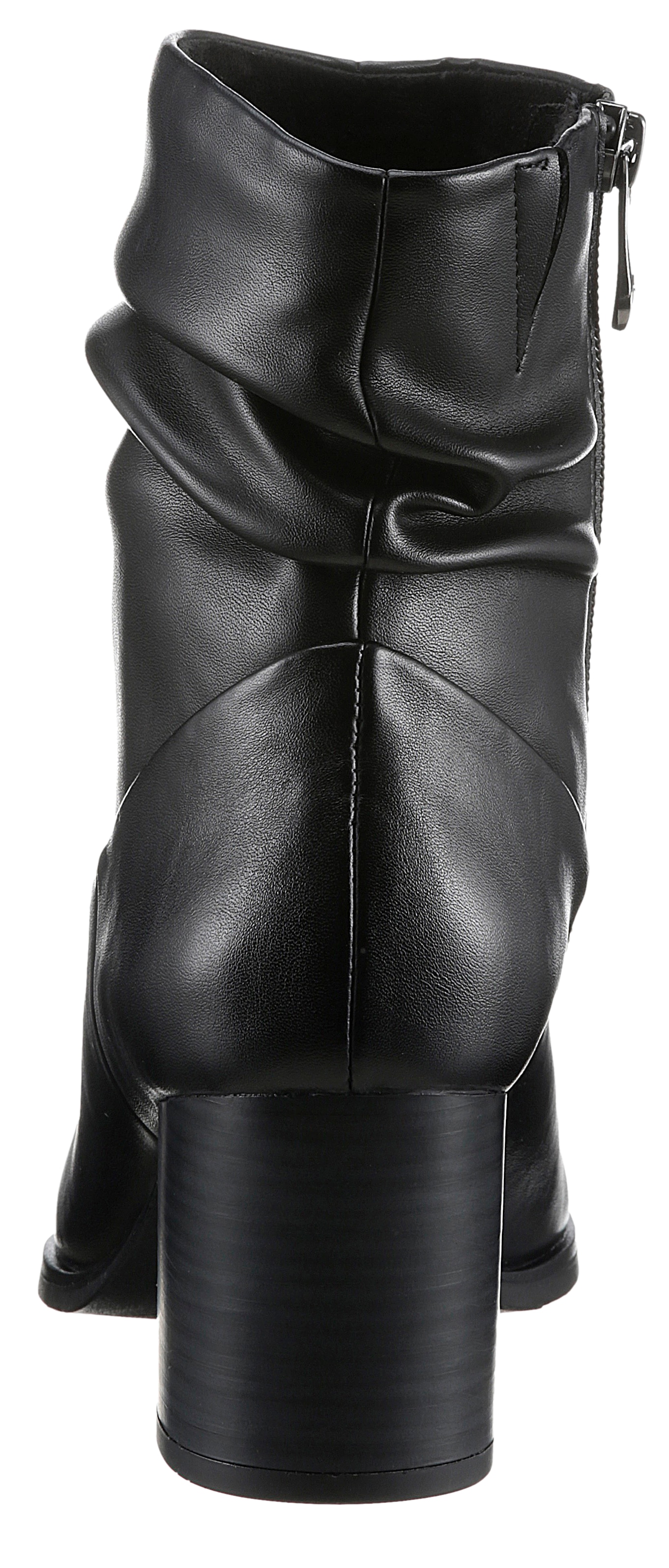 MARCO TOZZI Stiefelette  , Blockabsatz, Businessschuh mit Falten im slouchy Look