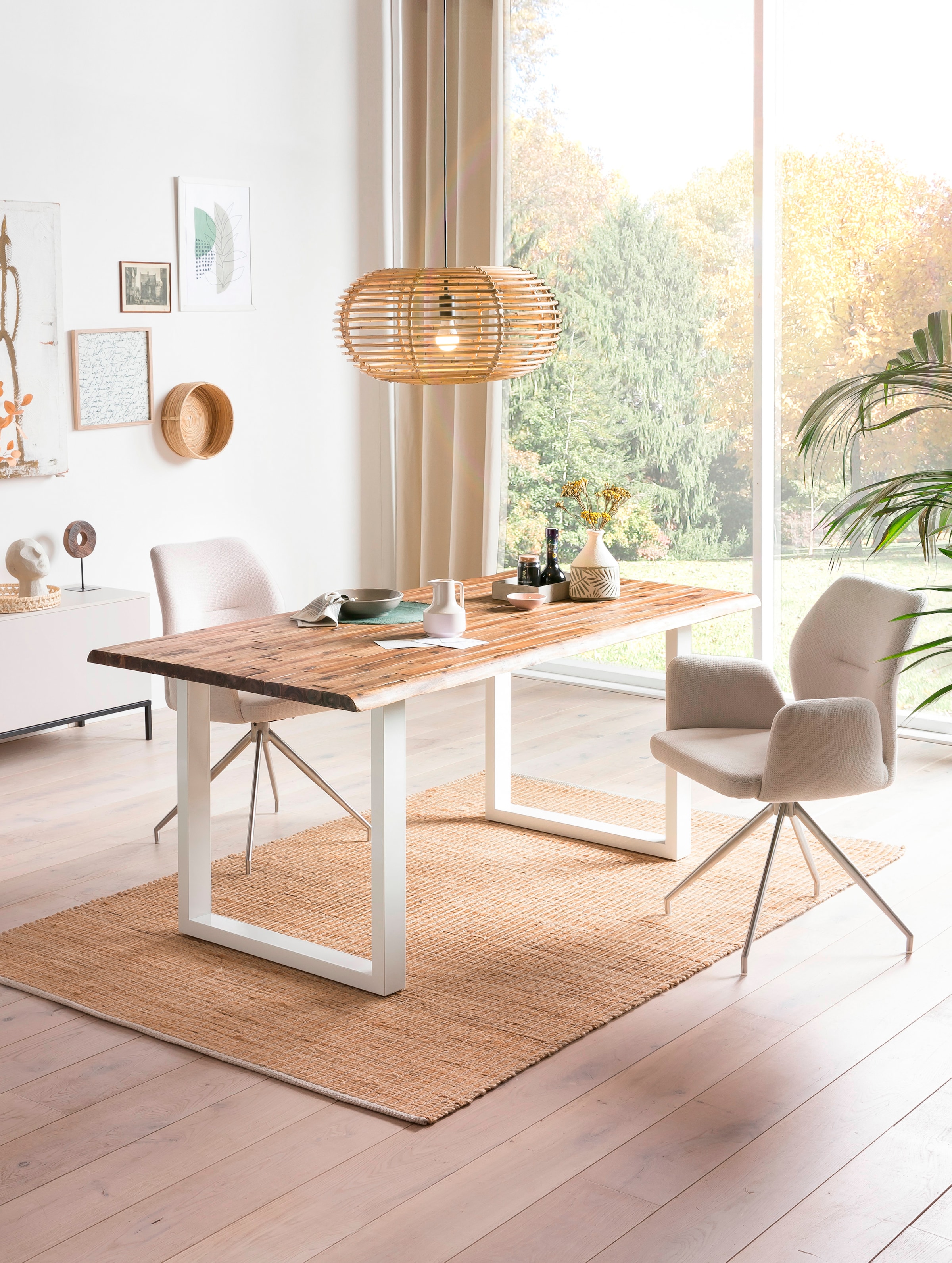 SalesFever Baumkantentisch »Tisch mit Baumkante im Natur-Look« Metall triff günstig online kaufen