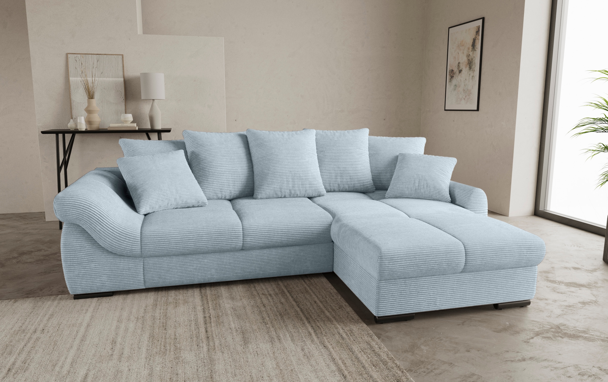 Mr. Couch Ecksofa »Livorno L-Form«, inkl. Hochschläfer-Bettauszug, XL-Bettk günstig online kaufen
