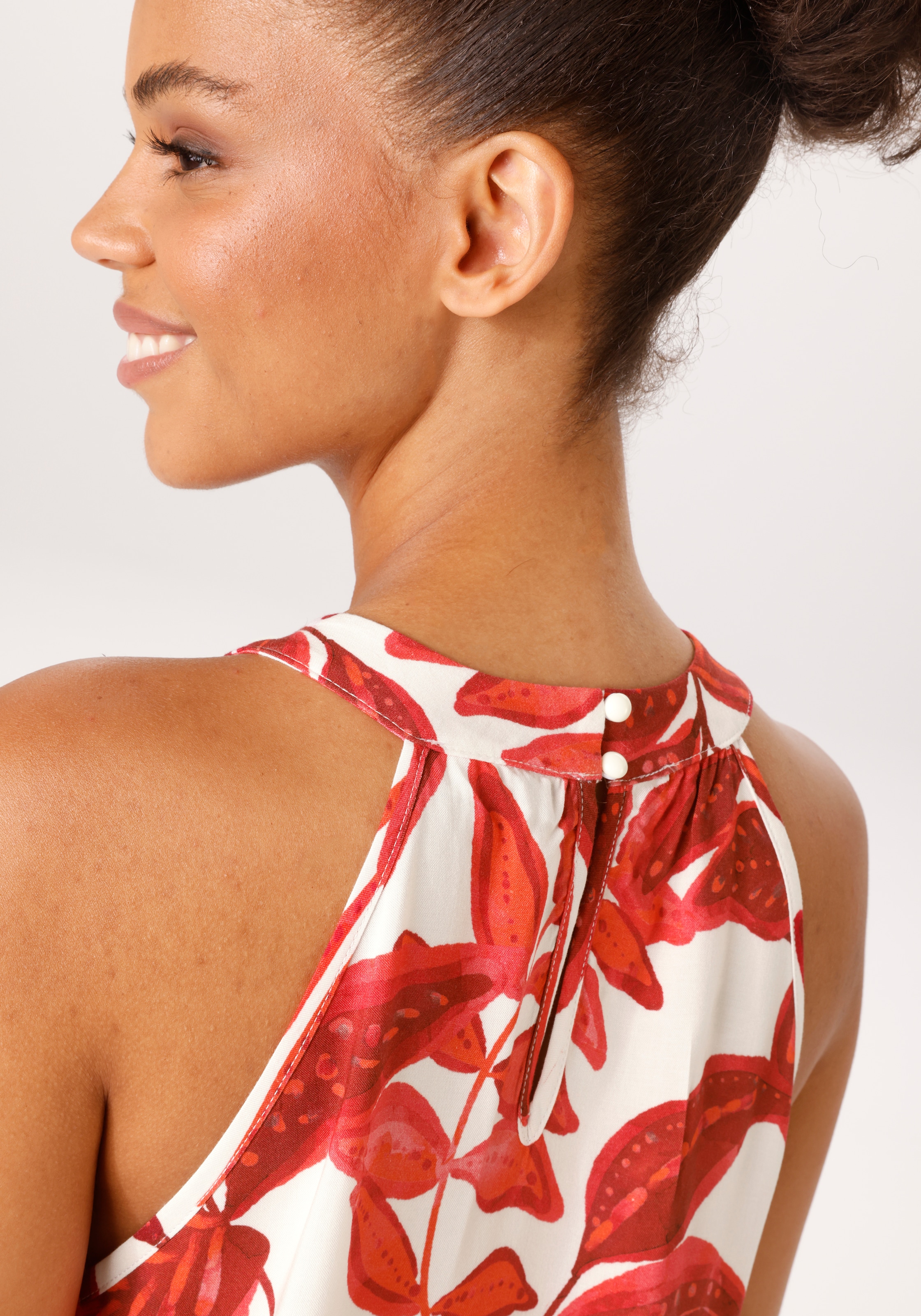 Aniston CASUAL Blusentop mit großflächigen Blättern bedruckt - NEUE KOLLEKTION