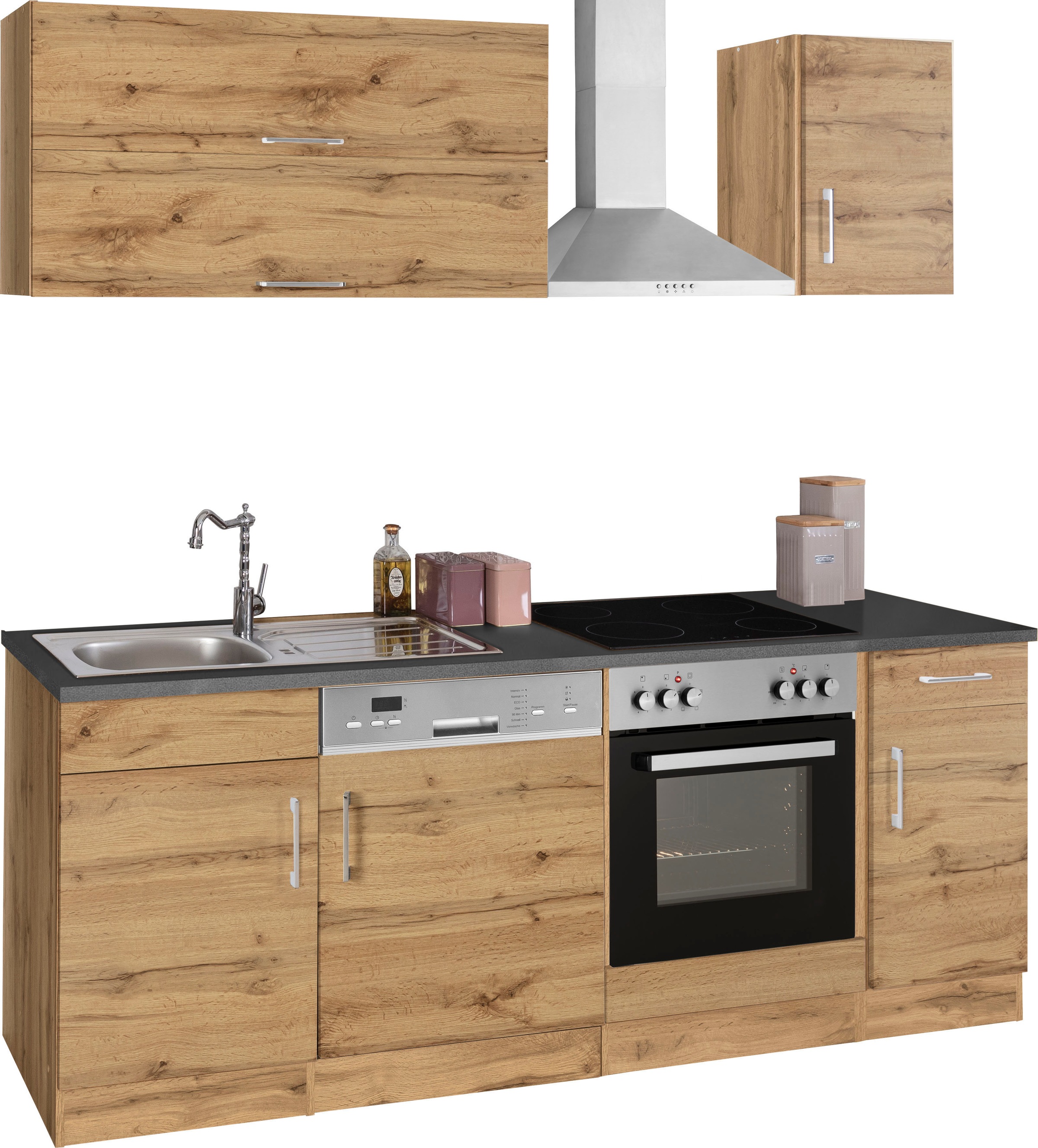 KOCHSTATION Küchenzeile »KS-Colmar«, mit E-Geräten, Breite 210 cm
