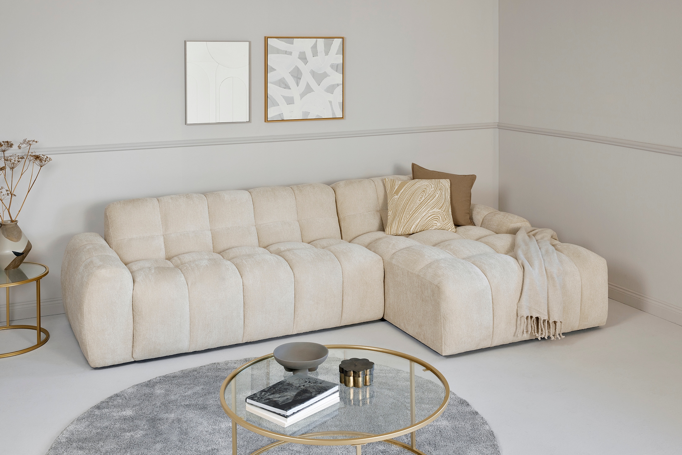 Jahnke Ecksofa »RELAX BUBBLE CORNER« Platz für bis zu 5 Personen,Taschenfederkernpolsterung,L-Form,B:305 cm