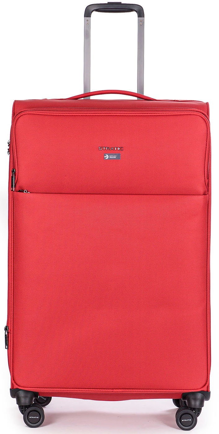Stratic Weichgepäck-Trolley »Stratic Light + L, red«, 4 Rollen, Reisekoffer großer Koffer Aufgabegepäck TSA-Zahlenschloss