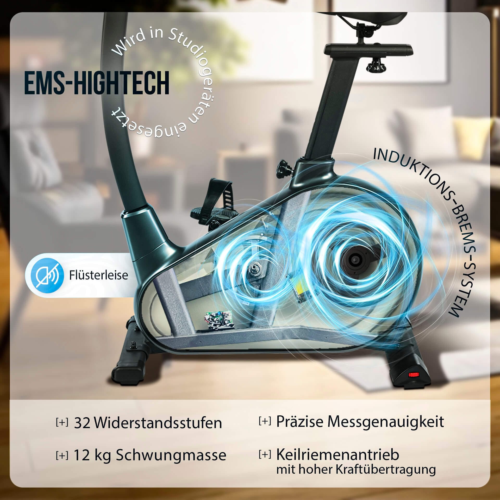 Christopeit Sport® Ergometer »EM 8000«, (Kinomap App kompatibel), Kinomap App kompatibel