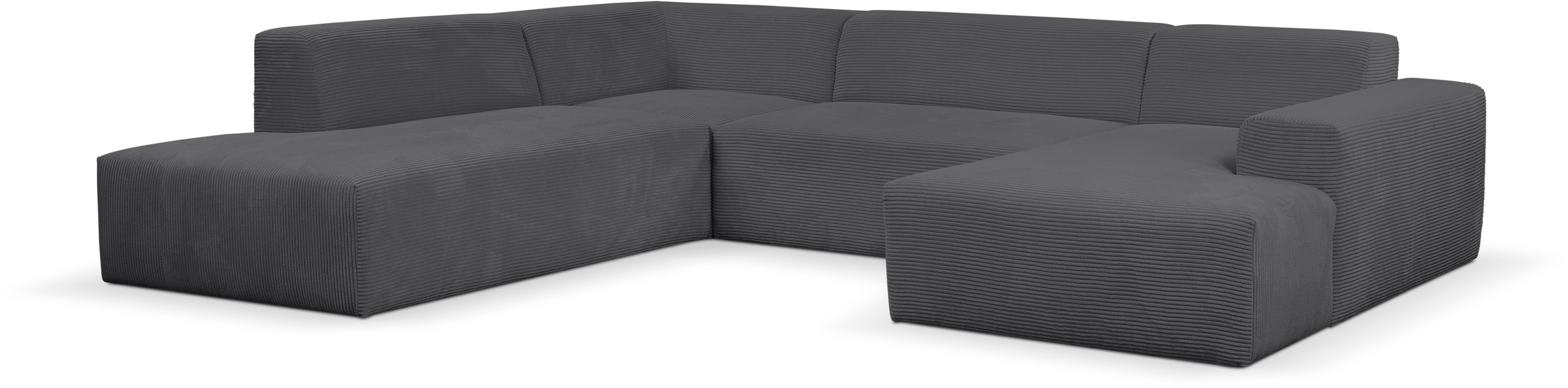 WERK2 Wohnlandschaft »Zeus viel Platz, Breite 330cm, modern und zeitlos, U-Form«, Curvy Trend Wohnlandschaft mit urbaner Optik auch in weichem Cord