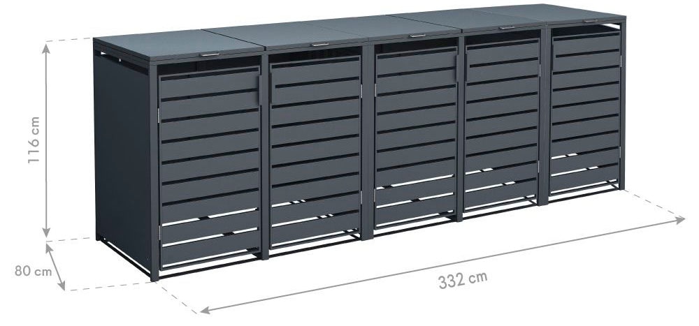 WESTMANN Mülltonnenbox »Kubus«, Platz für 5x240 L Mülltonnen
