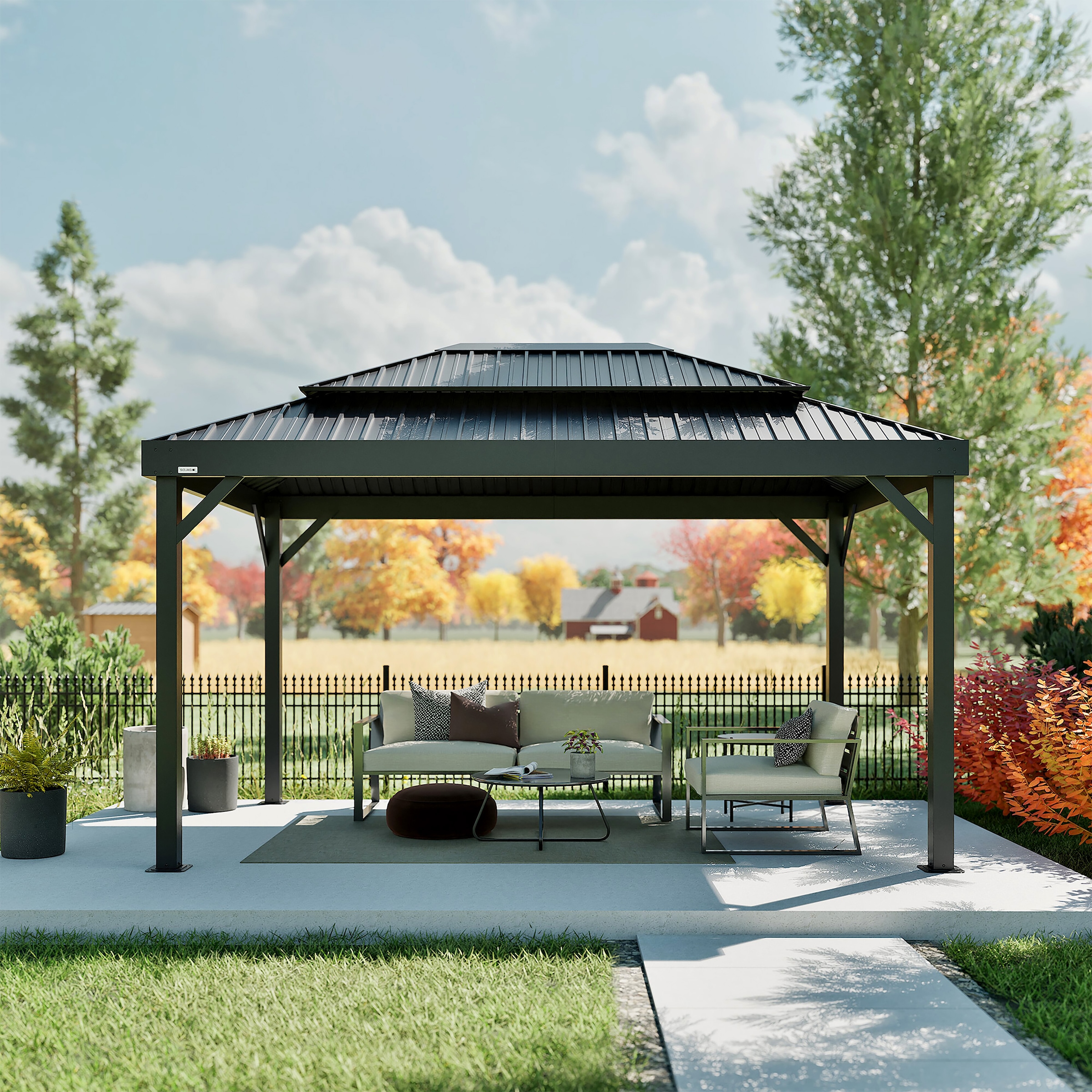 Sojag Pavillon »Malta 1014 Schwarz« 305x430x271cm, massive Konstruktion aus Aluminium