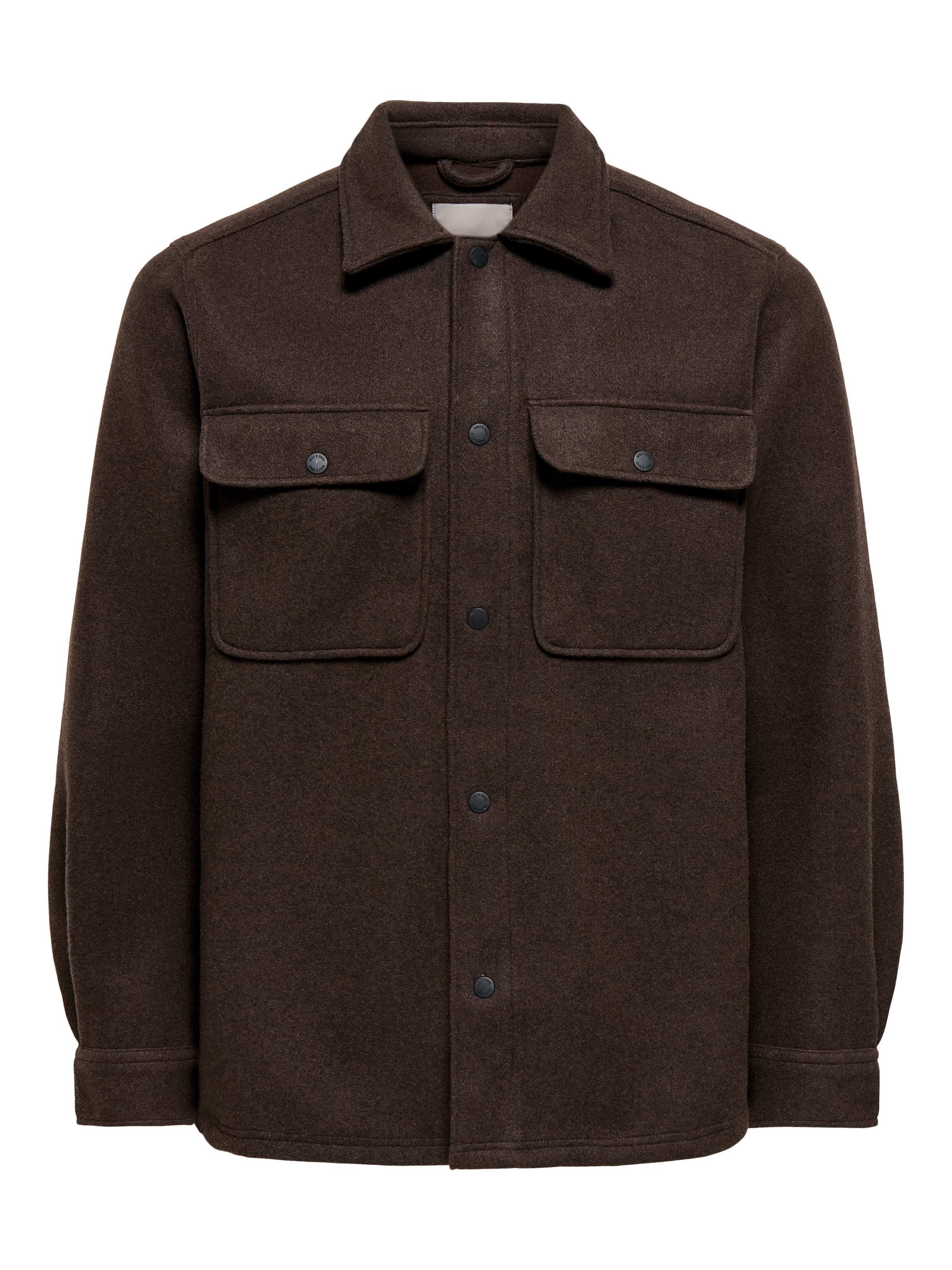ONLY & SONS »ONSASH OVR WOOLEN LOOK PKT LS SHIRT NOOS« Kunstfaser, regular fit