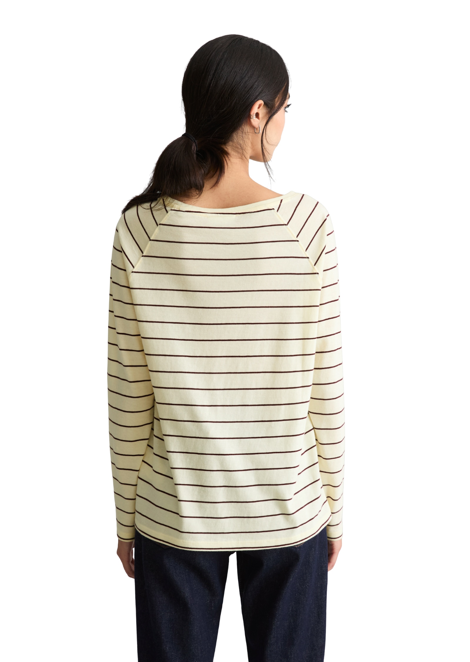 Marc O'Polo DENIM Longsleeve Gestreift, relaxed aus Loose Knit Jersey