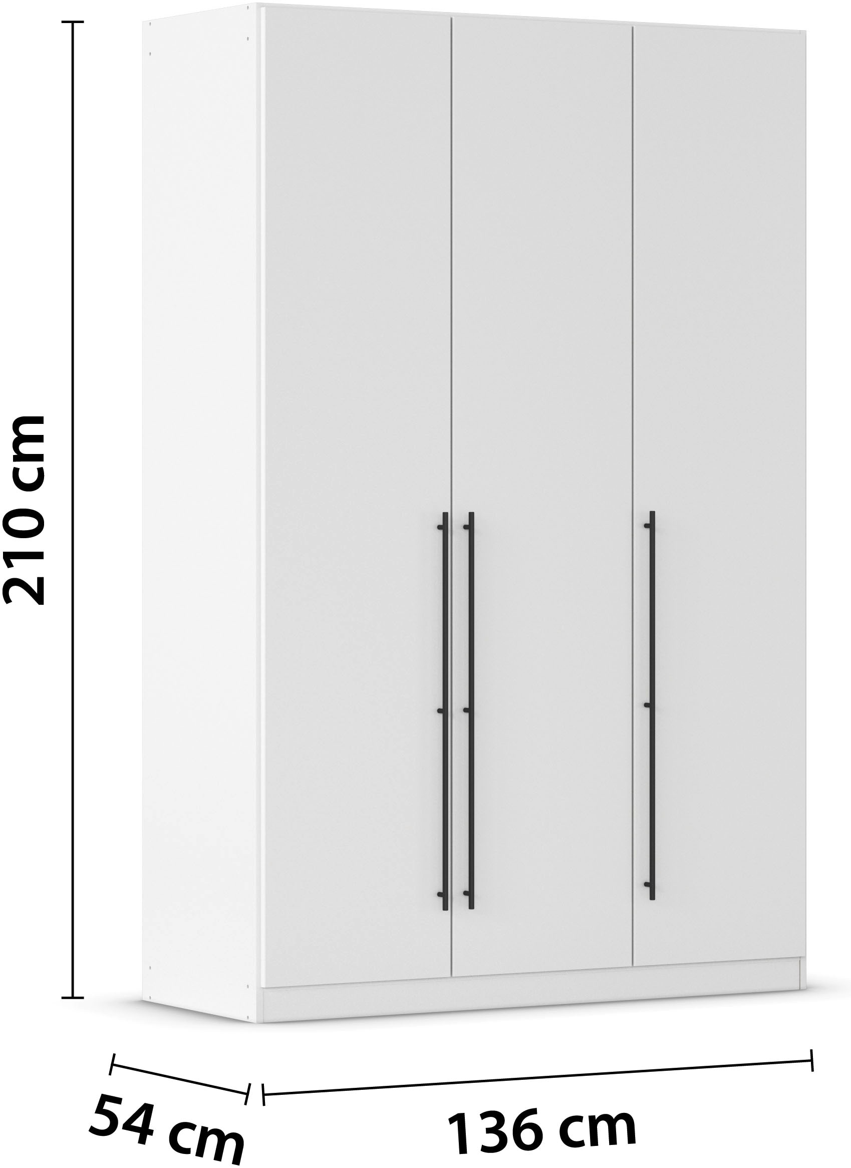rauch Kleiderschrank »Drehtürenschrank Schrank Garderobe Wäscheschrank Schlafzimmer AVOLA«, (in 3 verschiedenen Ausstattungen BASIC/CLASSIC/PREMIUM), mit hochwertigen Stangengriffen in Schwarz aus Metall MADE IN GERMANY