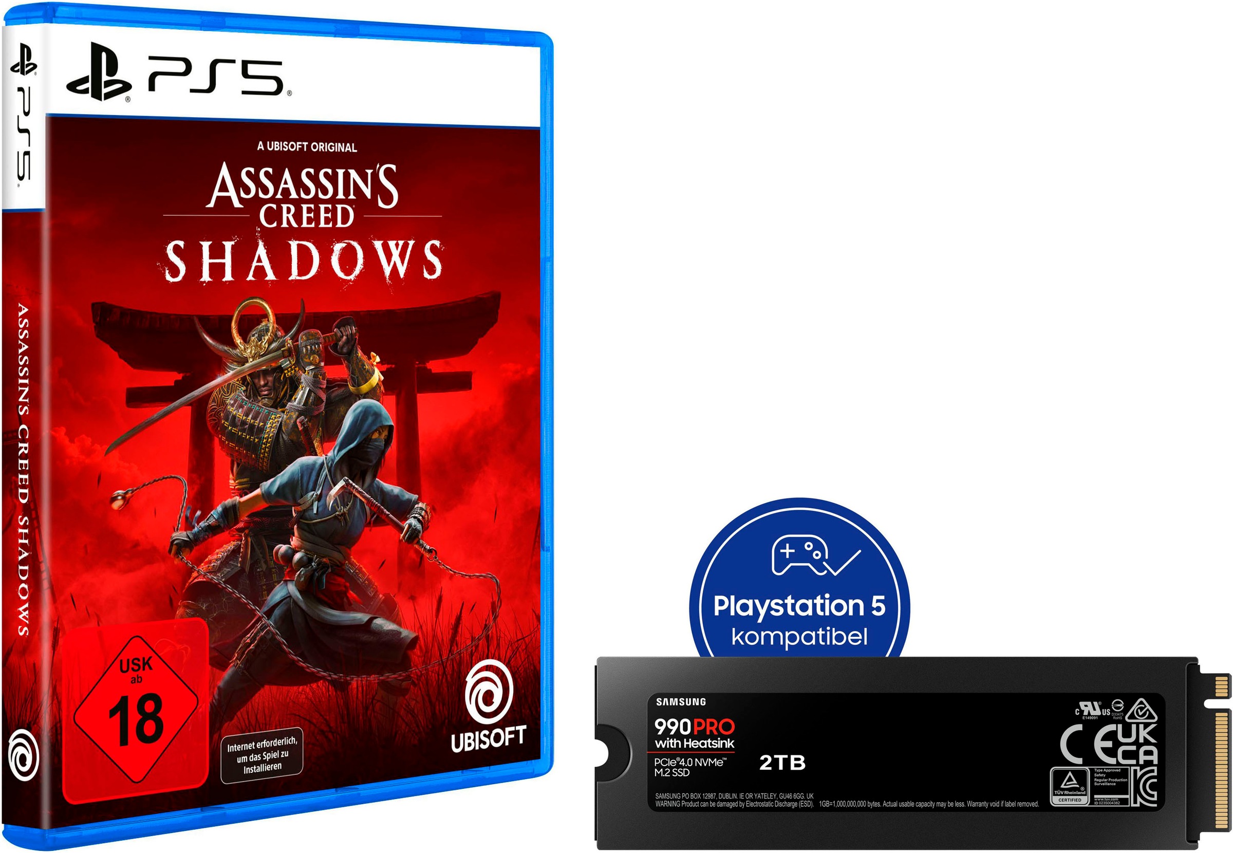UBISOFT Spielesoftware »Assassin's Creed Shadows inkl. SAMSUNG 990 PRO Heatsink interne SSD« PlayStation 5 (ohne Farbbezeichnung) Erschaffe ein...